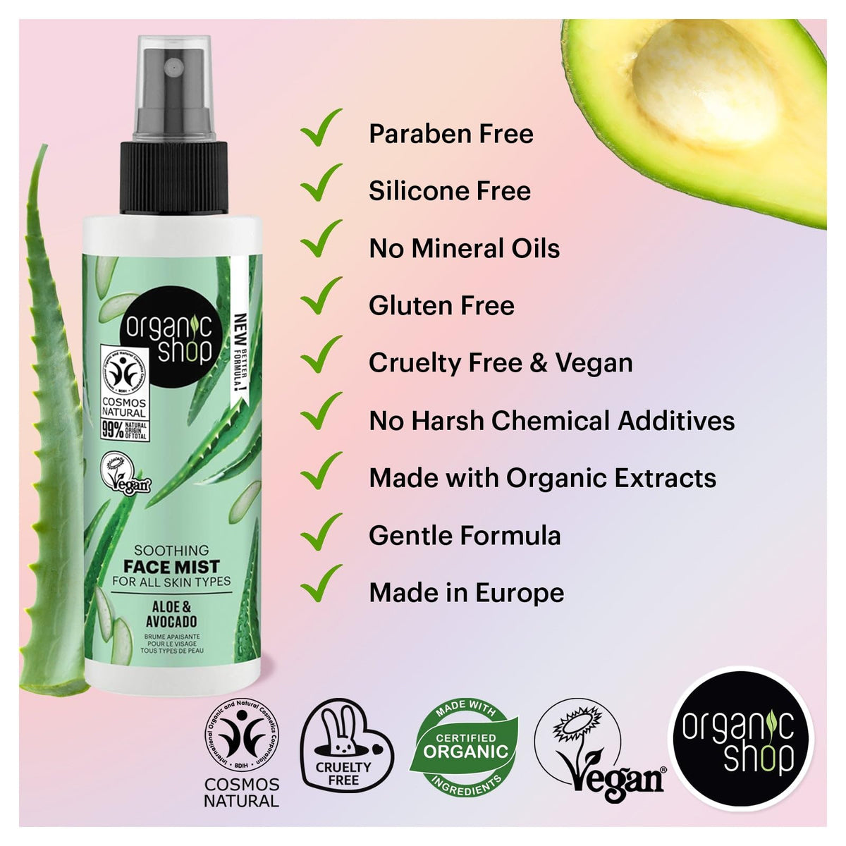 Organic Shop Face Care Set Gentle Cleansing Gel 200 ml - Organic Shop Official Imagery - 5