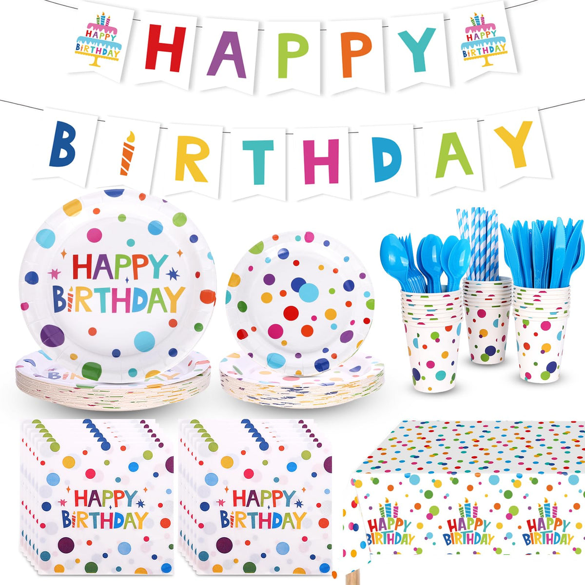 194 Pcs Happy Birthday Decorations Happy Birthday Party - Santoddle Official Imagery - 1