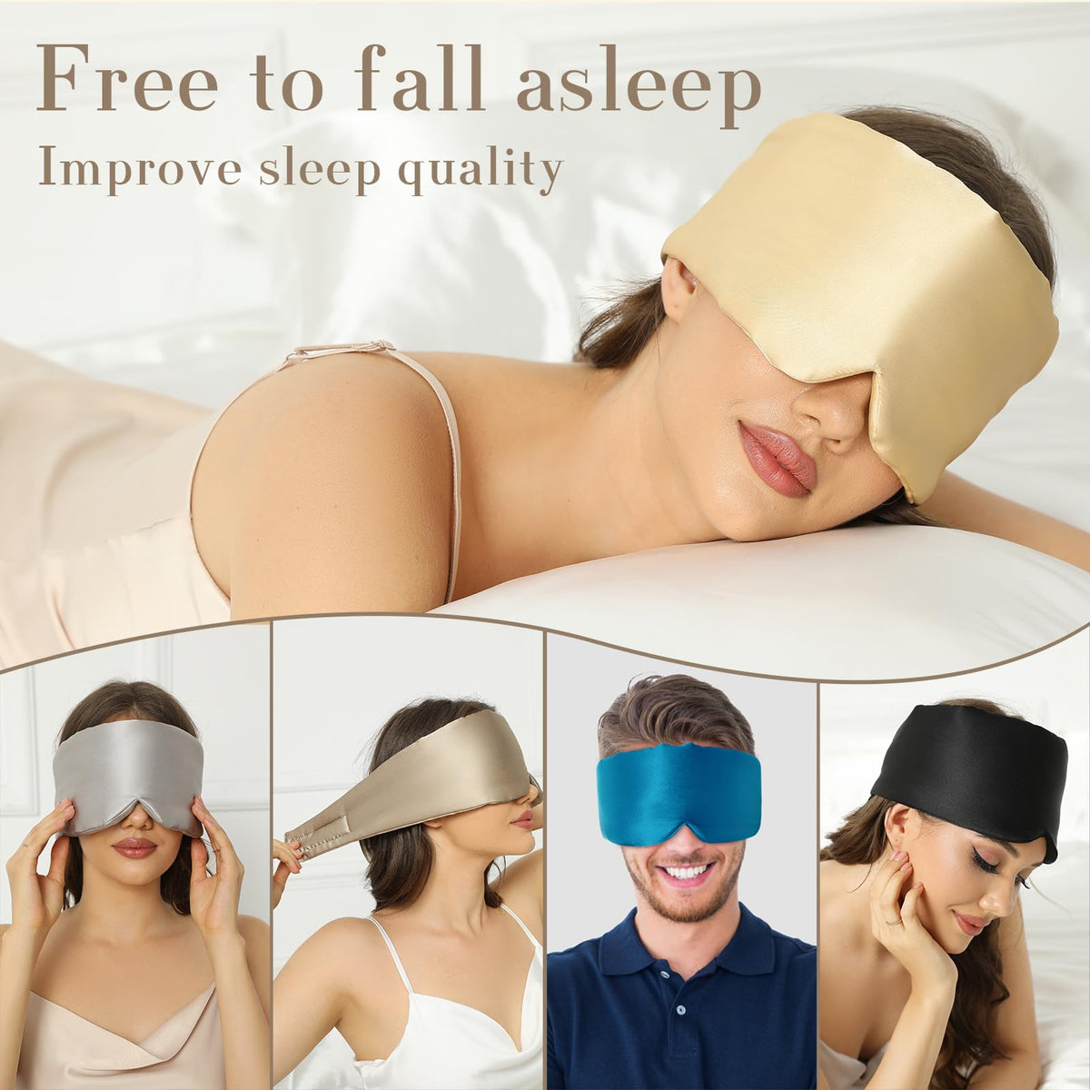 100 Mulberry Silk Sleep Mask Eye Mask for Women Man with - SECZIPE Official Imagery - 7