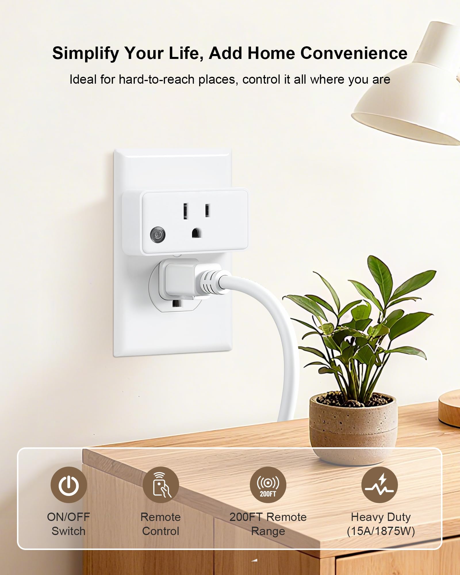 treewell Remote Control Outlet, 200FT Long Range Wireless Light Switch - treewell Official Product View 3