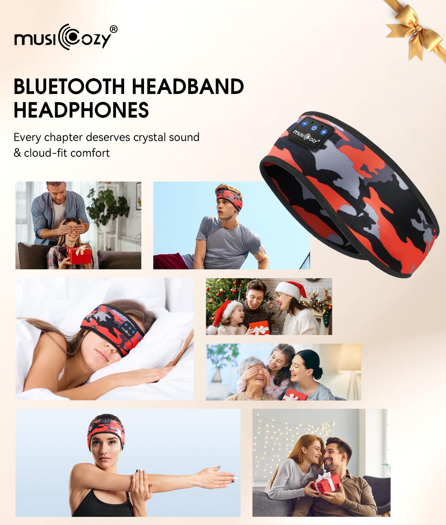 MUSICOZY Bluetooth 5.4 Sleep Headphones Headband Sports Wireless by MUSICOZY - Angle View 7