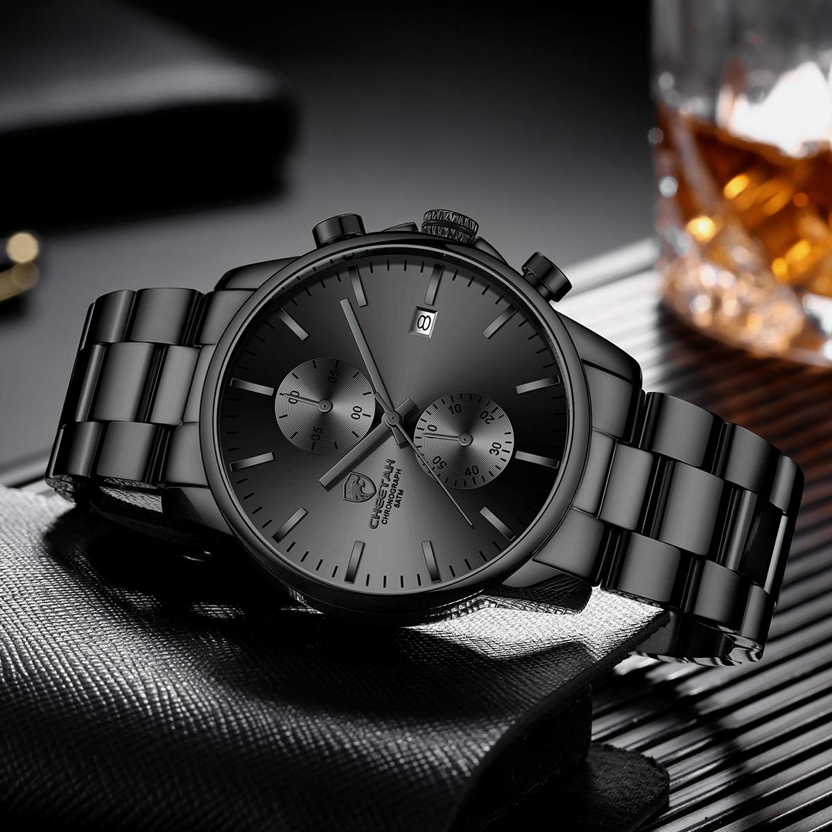 GOLDEN HOUR Men's Chronograph Watch – Black & Grey