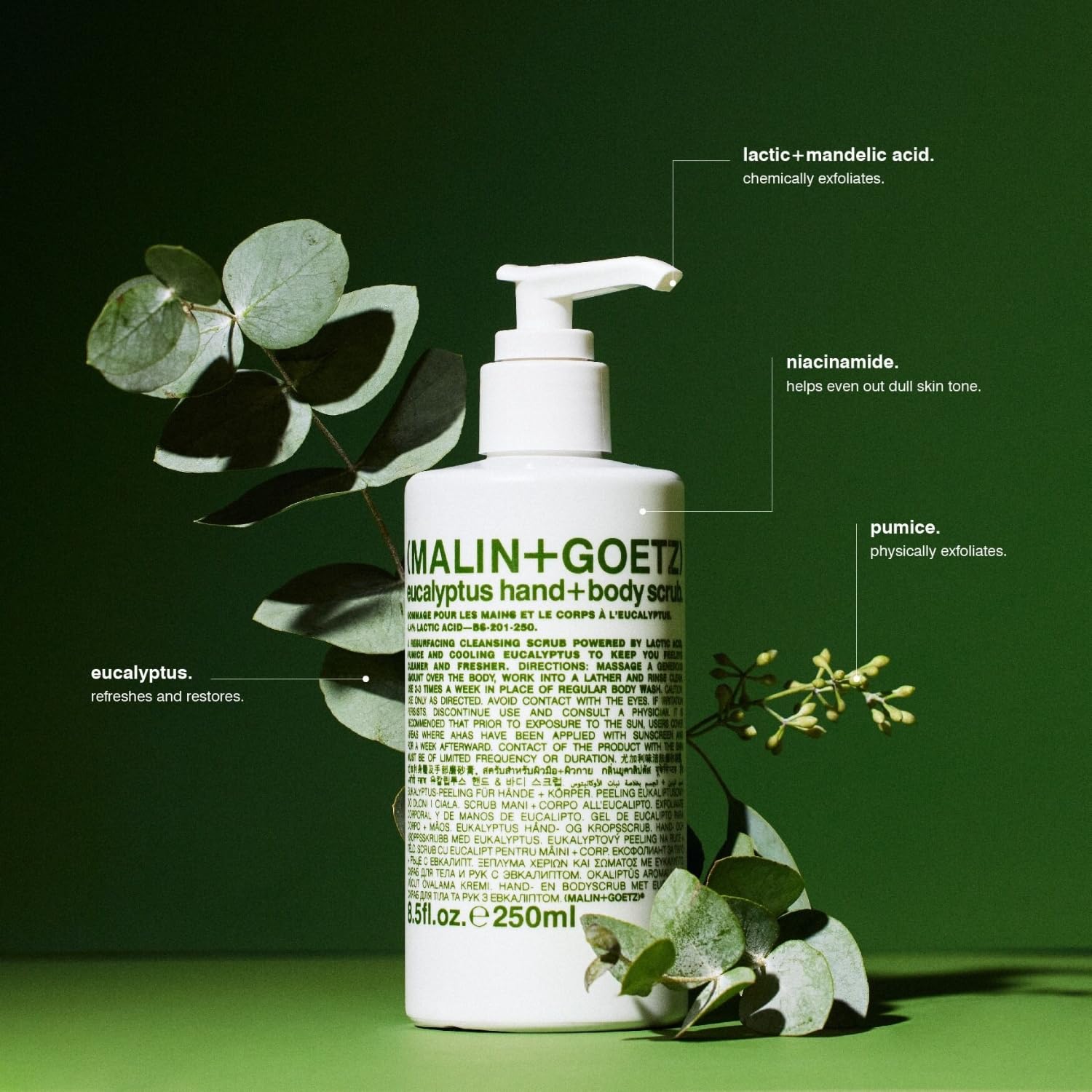 Elefair Tech MALIN+GOETZ Eucalyptus Hand + Body Scrub, Resurfacing Cleanser, - Elefair Tech Official Product View 6