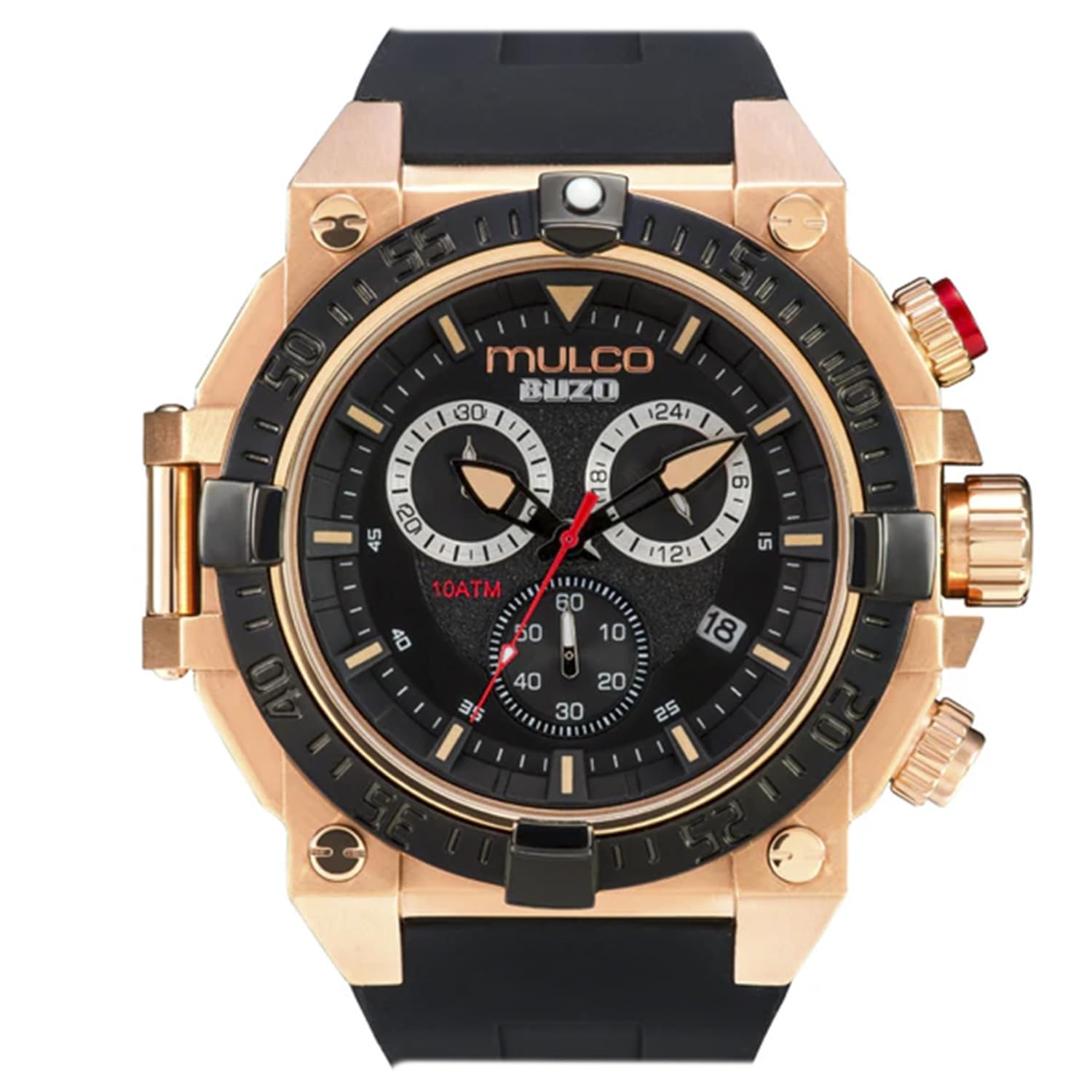 MULCO Viper Men's Sport Watch Black Rose Gold 46mm 10ATM