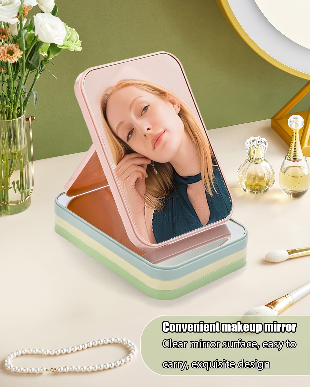 Foldable Mirror 20 Pack Desktop Makeup Mirror Simple Folding - Wuqoioo Official Imagery - 3