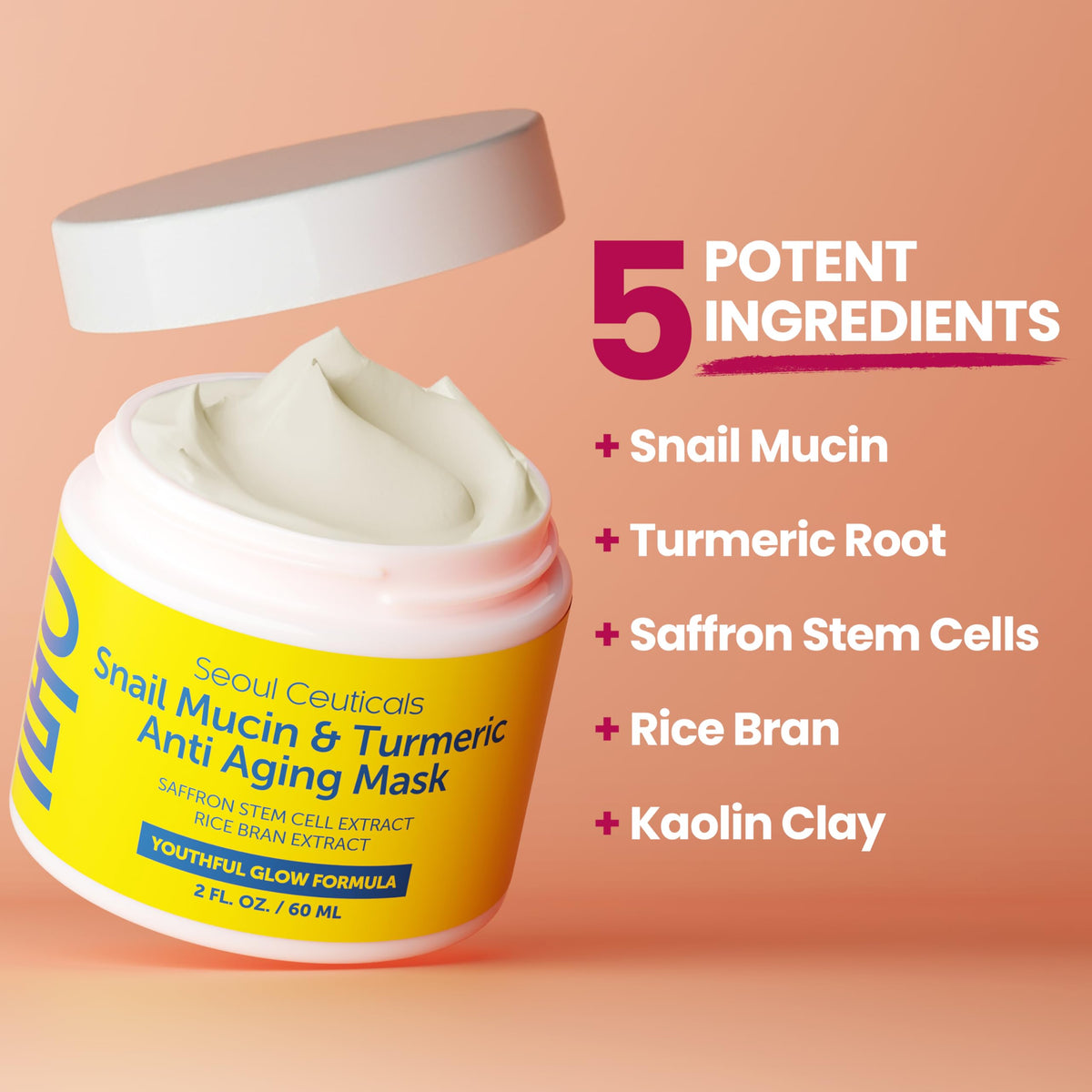 SeoulCeuticals Korean Face Mask Snail Mucin Turmeric Anti - SeoulCeuticals Official Product Imagery - 5