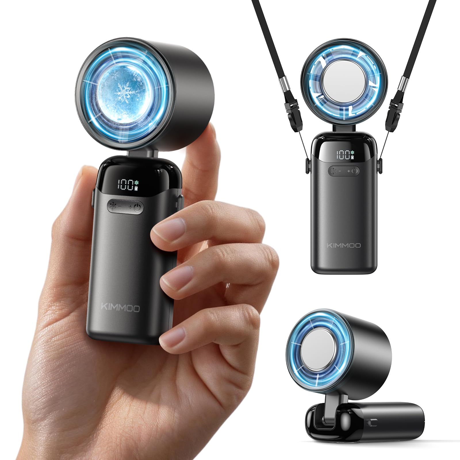 Handheld Portable Turbo Fan with Ice Cooler, Powerful 21000 RPM, - Product Imagery