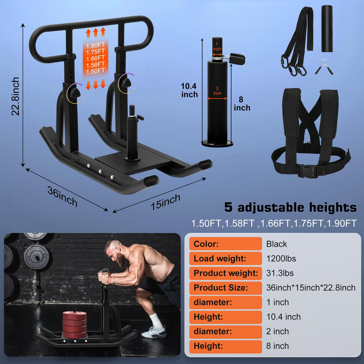 Weight Sled Fitness Sled Fitness Strength Training Sled - Pulaim Official Imagery - 3