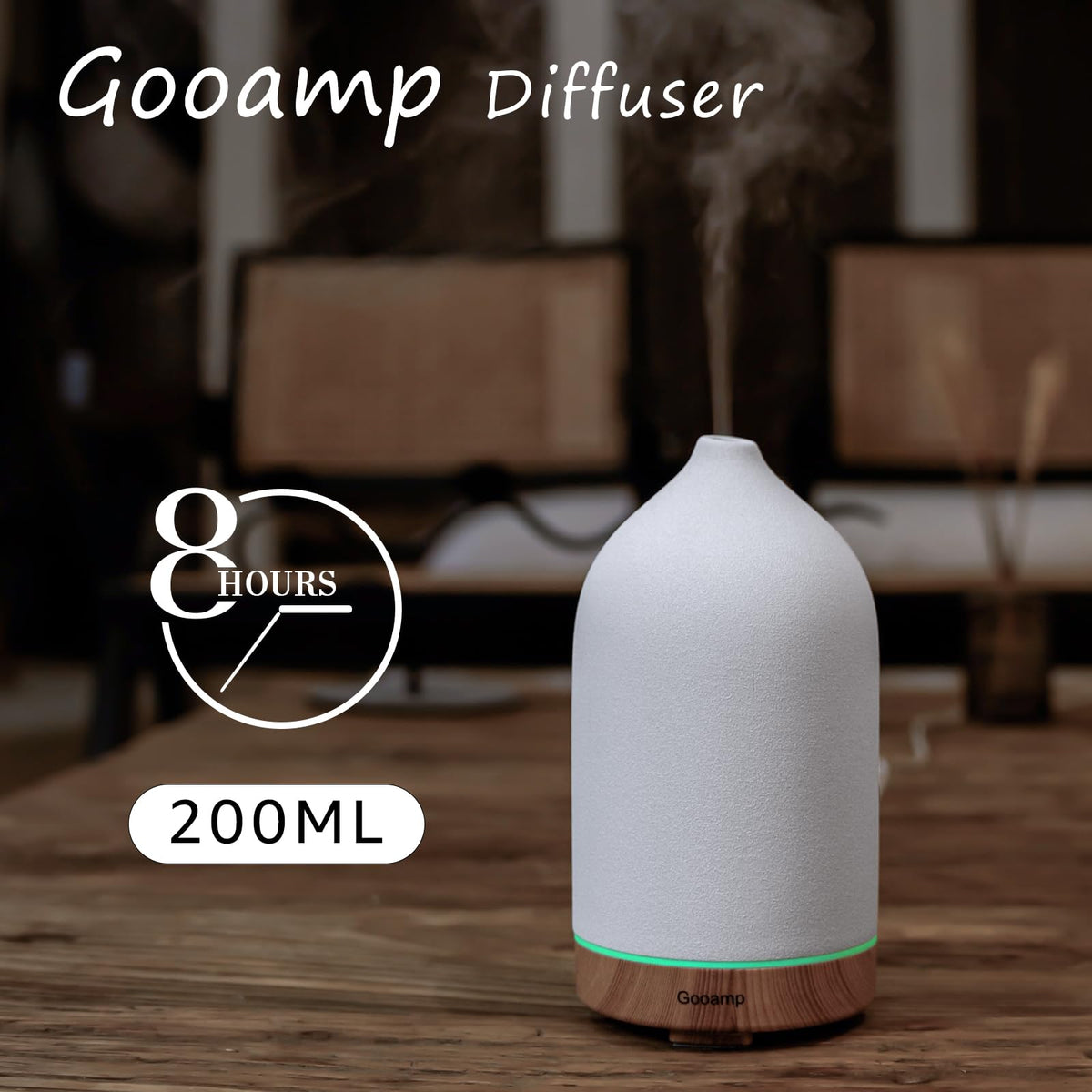 200ML Ceramic Essential Oil Diffuser for Home Stone Diffuser - Gooamp Official Imagery - 5