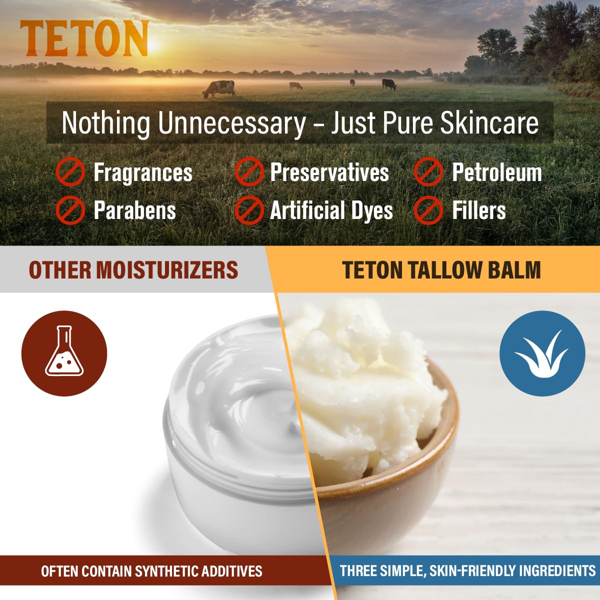TETON Grass Fed Beef Tallow Day Balm Manuka Honey Face - TETON Official Imagery - 7