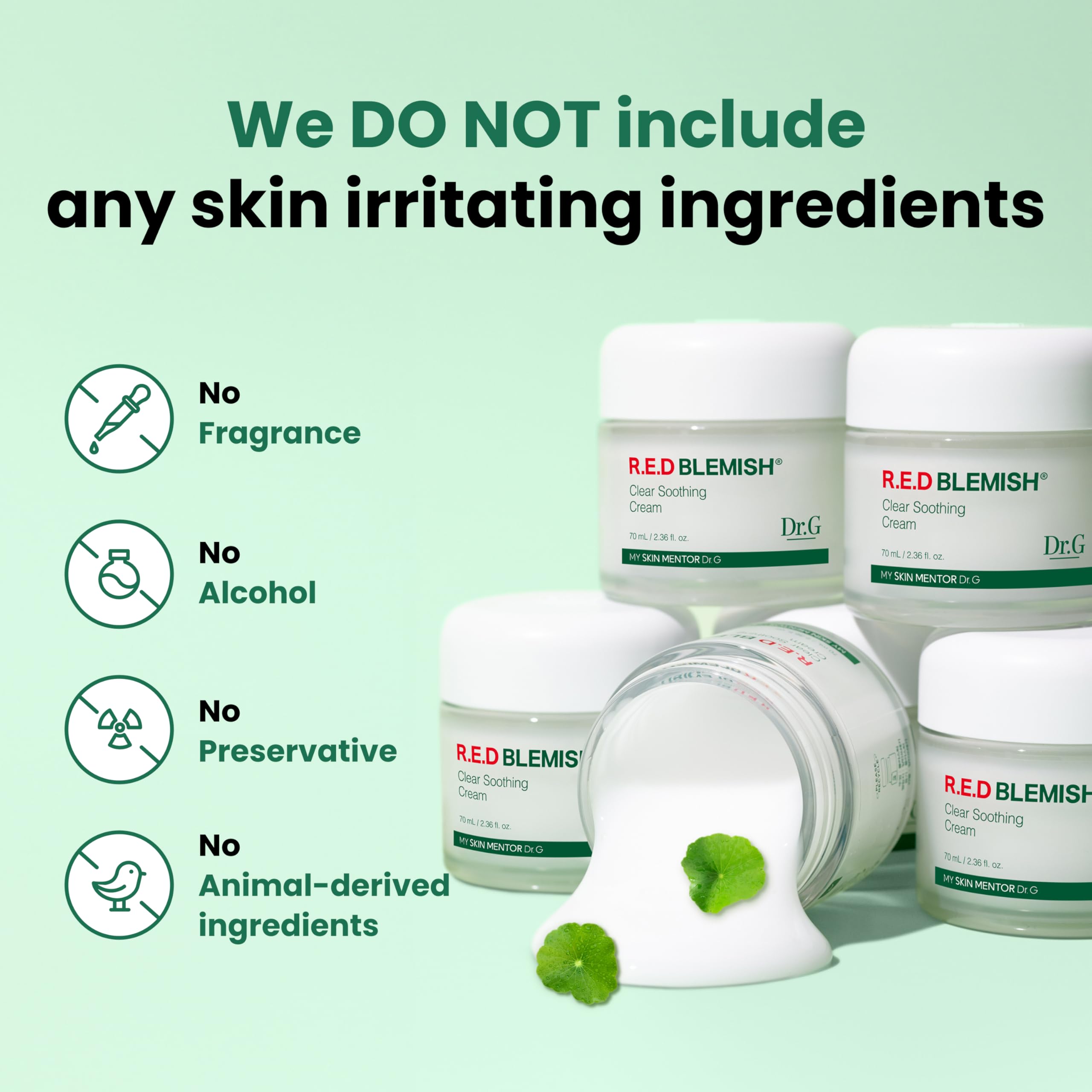 Dr.G Red Blemish Clear Soothing Korean Moisturizer Face Cream, - Dr.G