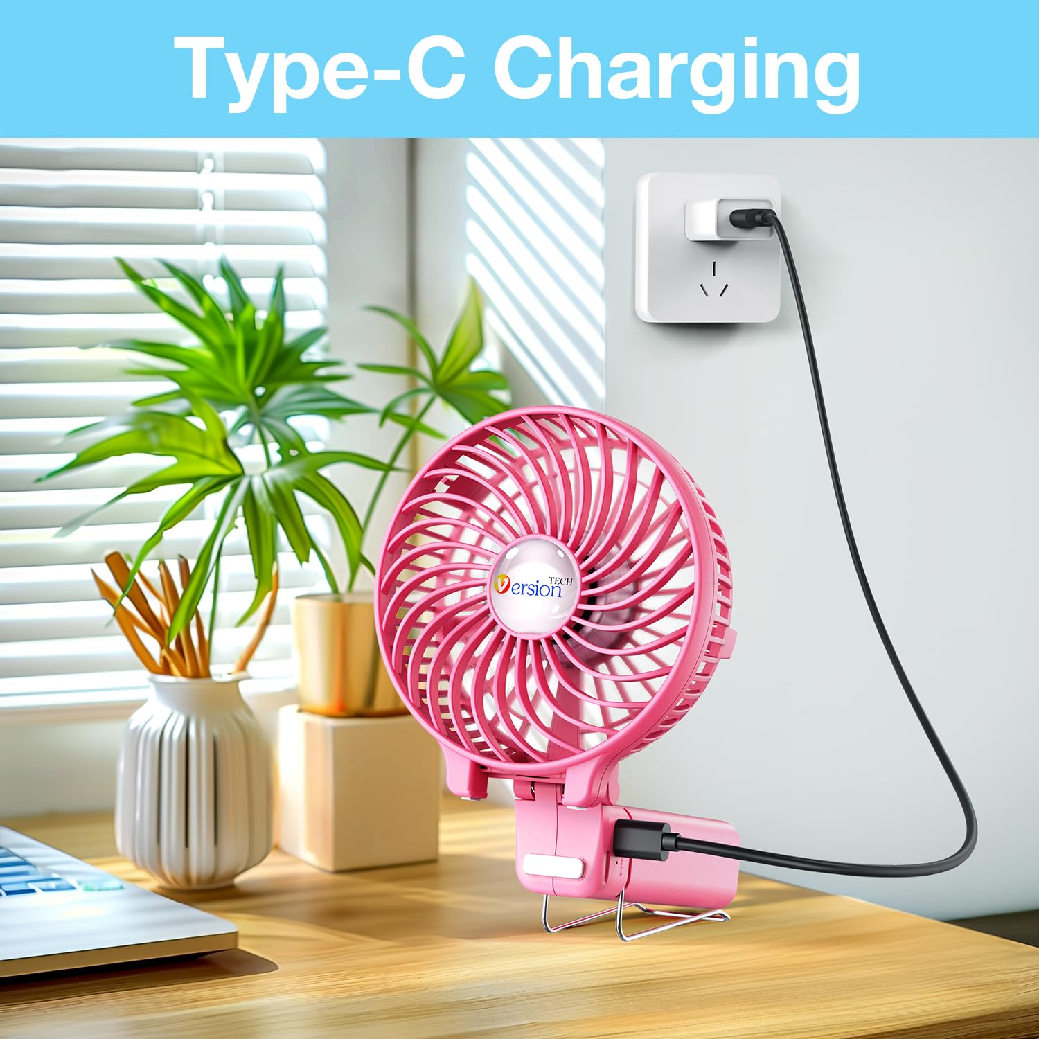 VersionTECH. Portable Handheld Fan, Powerful+Durable+4000mAh+180° Foldable, Mini - VersionTECH. Official Product View 9
