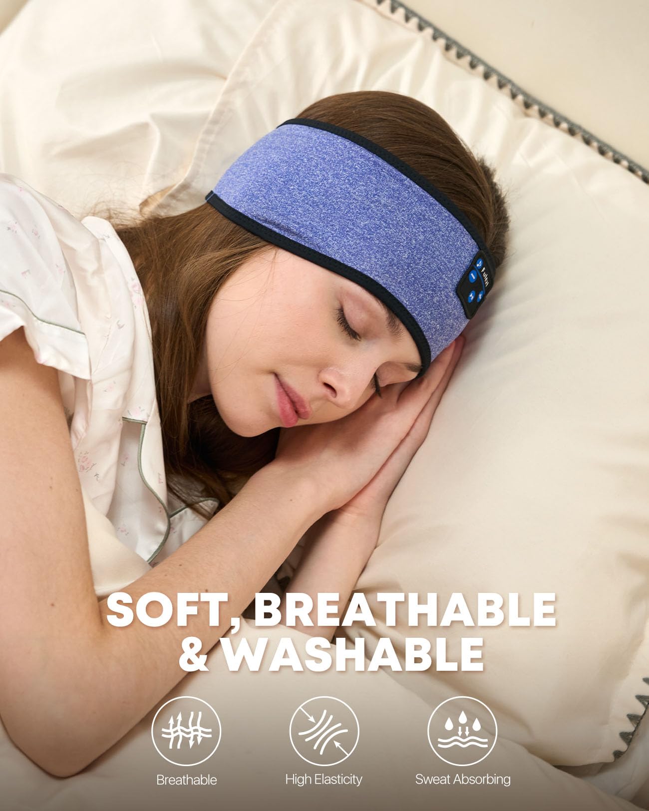 Fulext Sleep Headphones Bluetooth 5.4 Headband, Sleeping Headphones with Built-i - Fulext Official Product View 6
