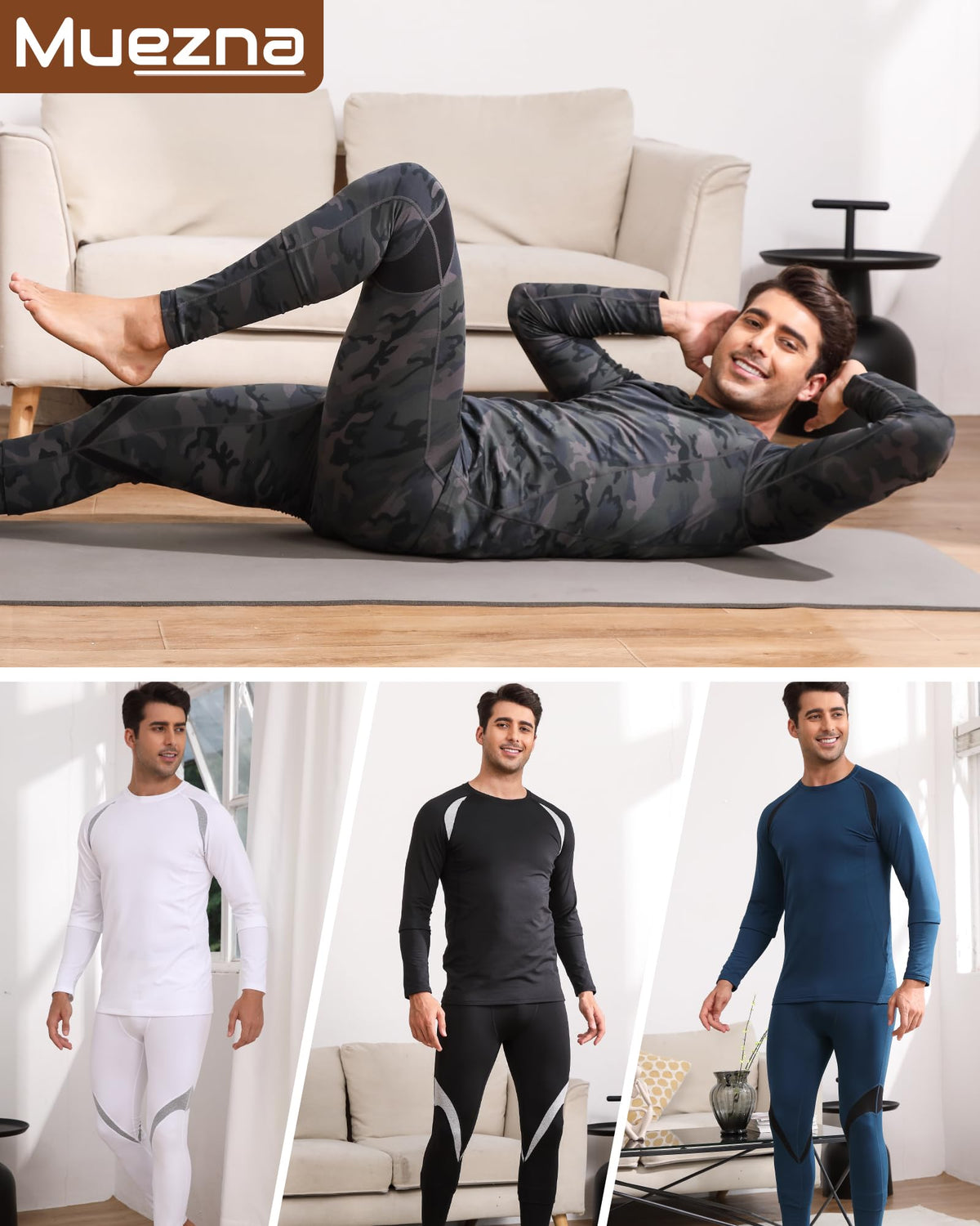 Muezna Men s Thermal Top and Bottom Set Underwear Long Johns - Muezna Official Imagery - 7
