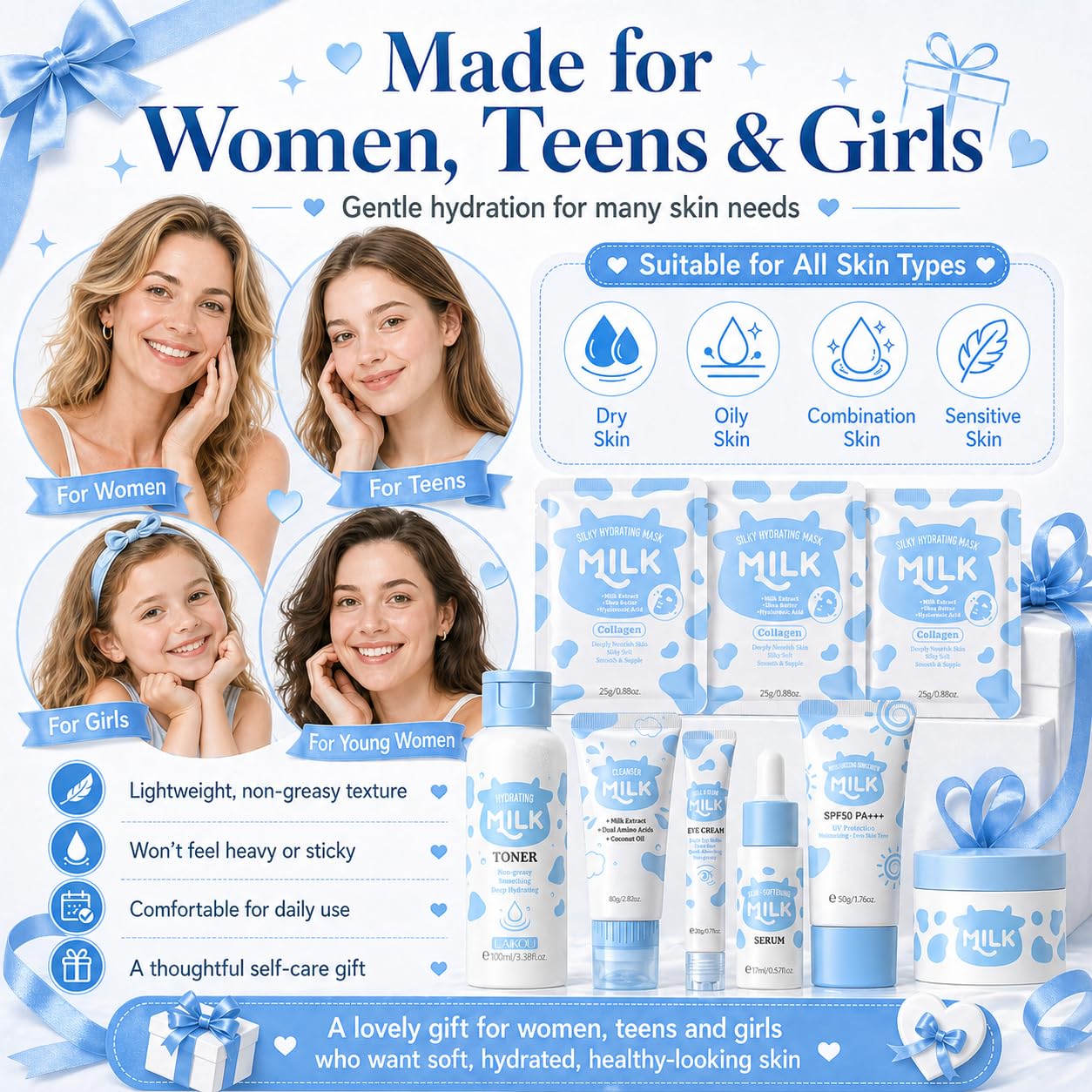Milk Skincare Set For Women &amp; Girls, Hydrating Milk Skin - MrCuvaryas