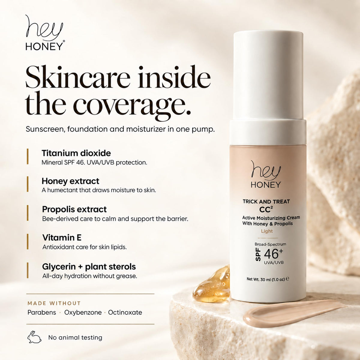 Hey Honey Trick and Treat Moisturizing CC Cream SPF 46 - Hey Honey Official Imagery - 6
