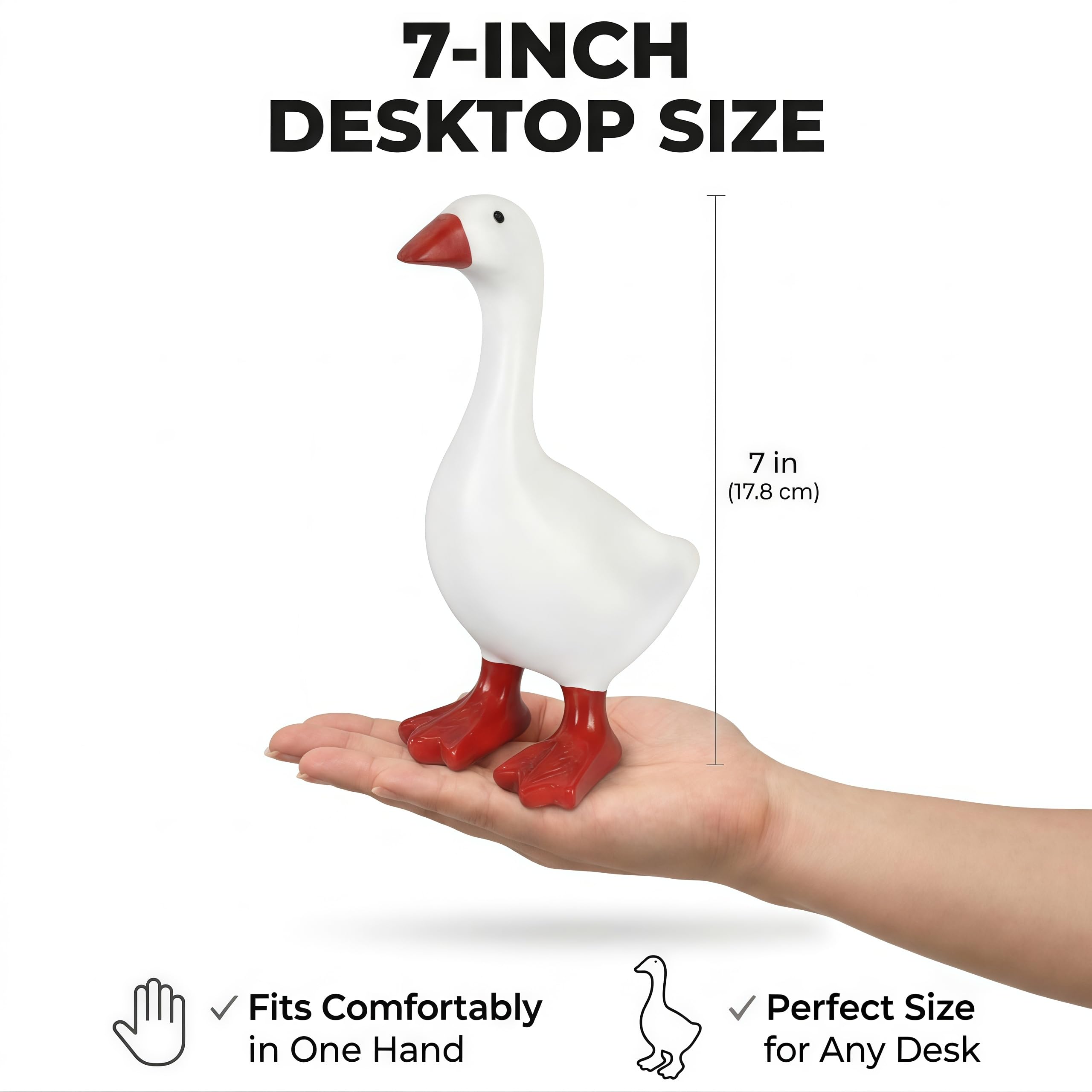 Desk Goose 7 Inch Mini Desktop Goose Statue Office Desk Decor - Generic Official Product View 3