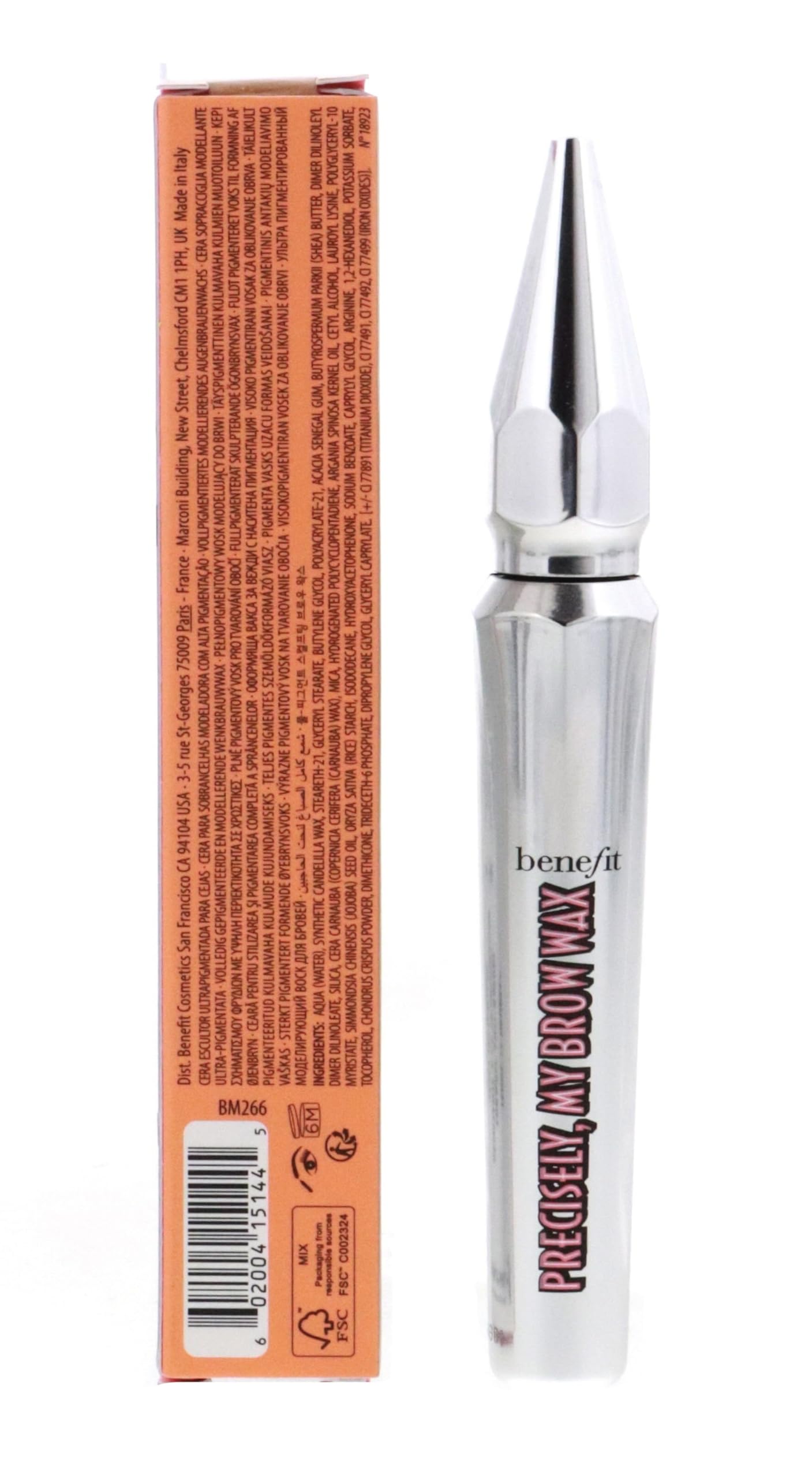 Benefit Precisely My Brow Wax Full-Pigment Sculpting Brow Wax #2 Warm Golden Blonde, 0.17 Ounce