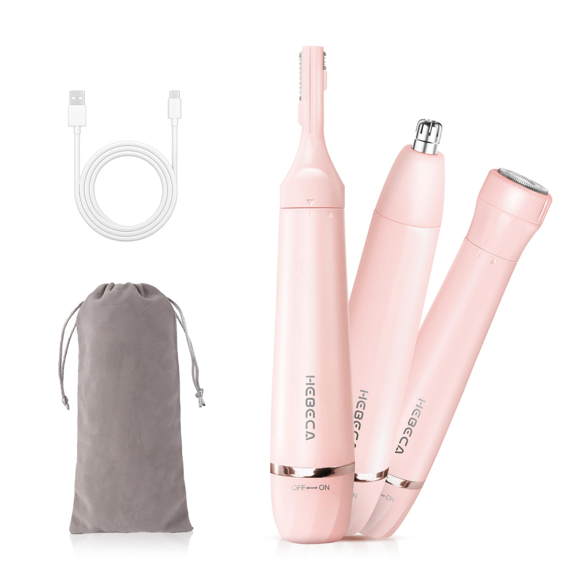 HEBECA Nose Hair Trimmer for Women 3in1 Electric Eyebrow - HEBECA Official Imagery - 1