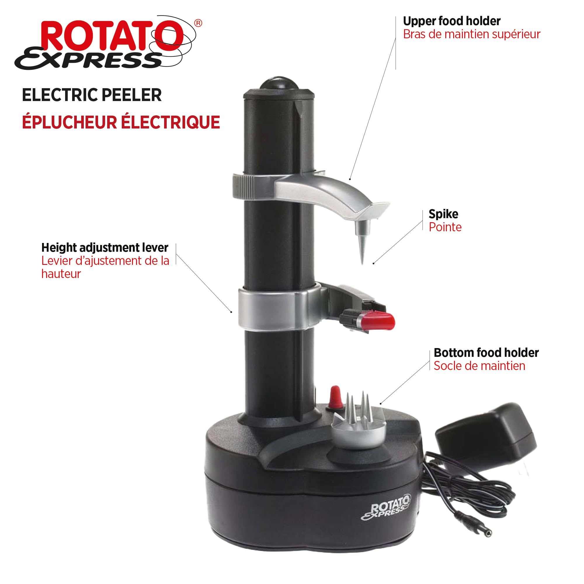 Starfrit Rotato Express Electric Peeler for Potatoes, Fruits & Ve by Starfrit - Angle View 4