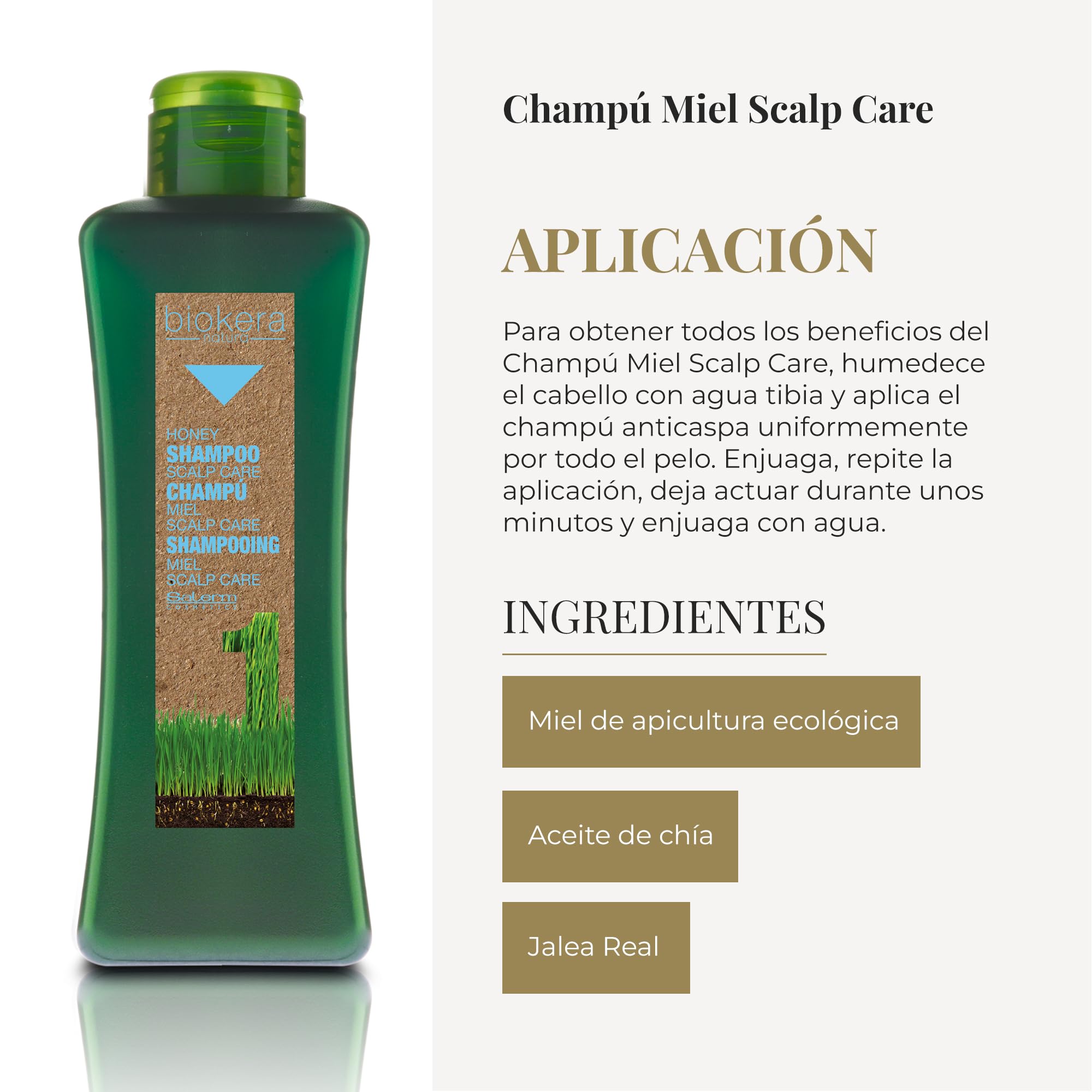 SALERM - Sensitive Scalp Shampoo - Biokera Natura Honey Scalp Care Shampoo - 300 ml - Helps Cleanse the Scalp of Sebum and Flakes - Supports Healthy Hair - Helps Maintain Scalp Health