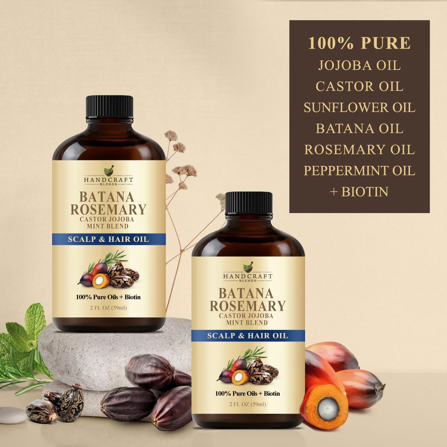 Handcraft Blends Batana & Rosemary Hair Oil – 2 Fl Oz – Scalp Treatment & - Handcraft Blends Official Product View 7