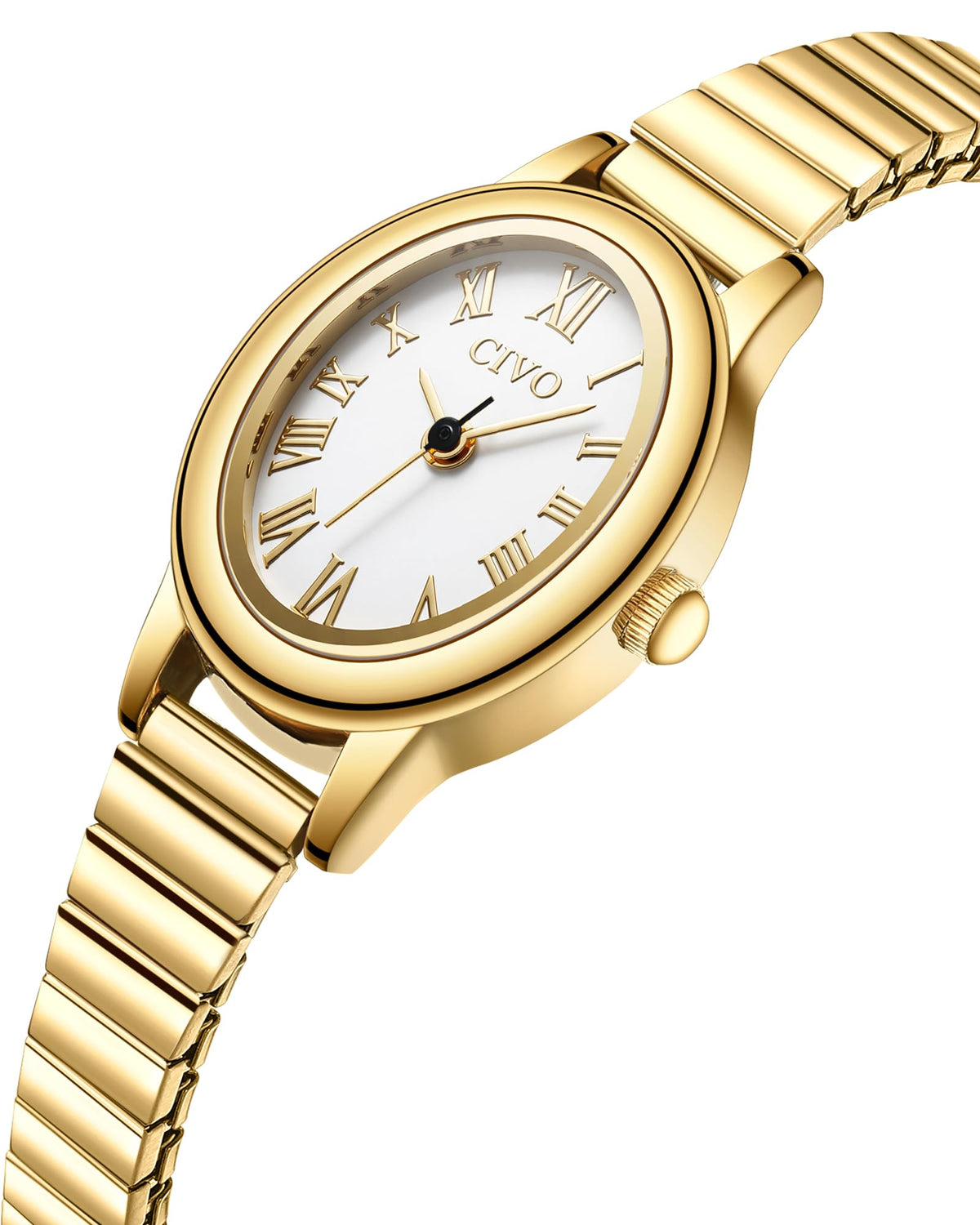 CIVO Small Gold Watches for Women Vintage Roman Stretch - CIVO Official Imagery - 3