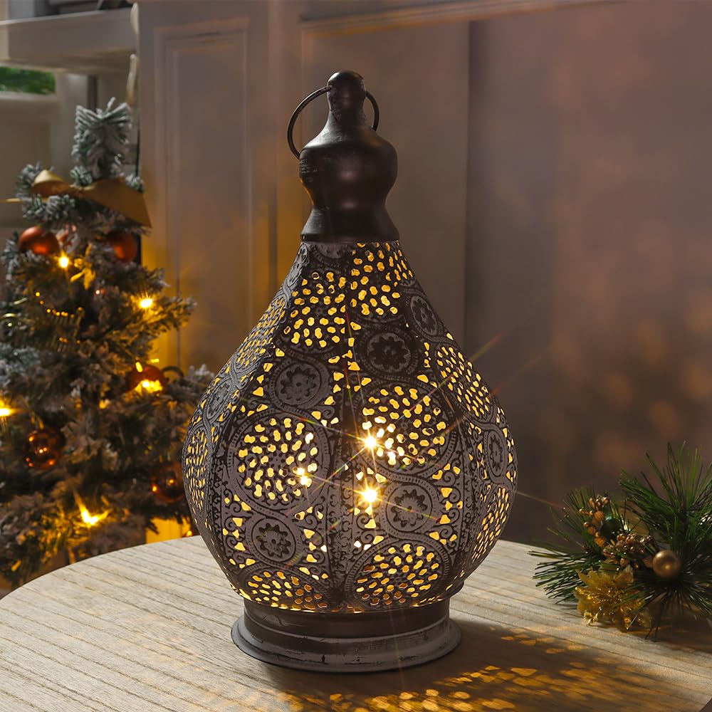 JHY DESIGN Moroccan Style Vintage Lantern Metal Table Lamp - JHY DESIGN Official Imagery - 8