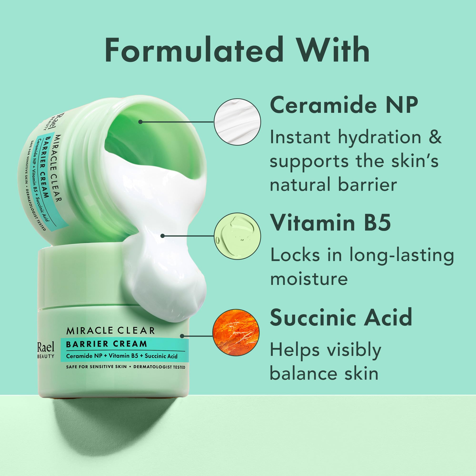 Rael Miracle Clear Skin Barrier Cream Daily Moisturizer, - Rael