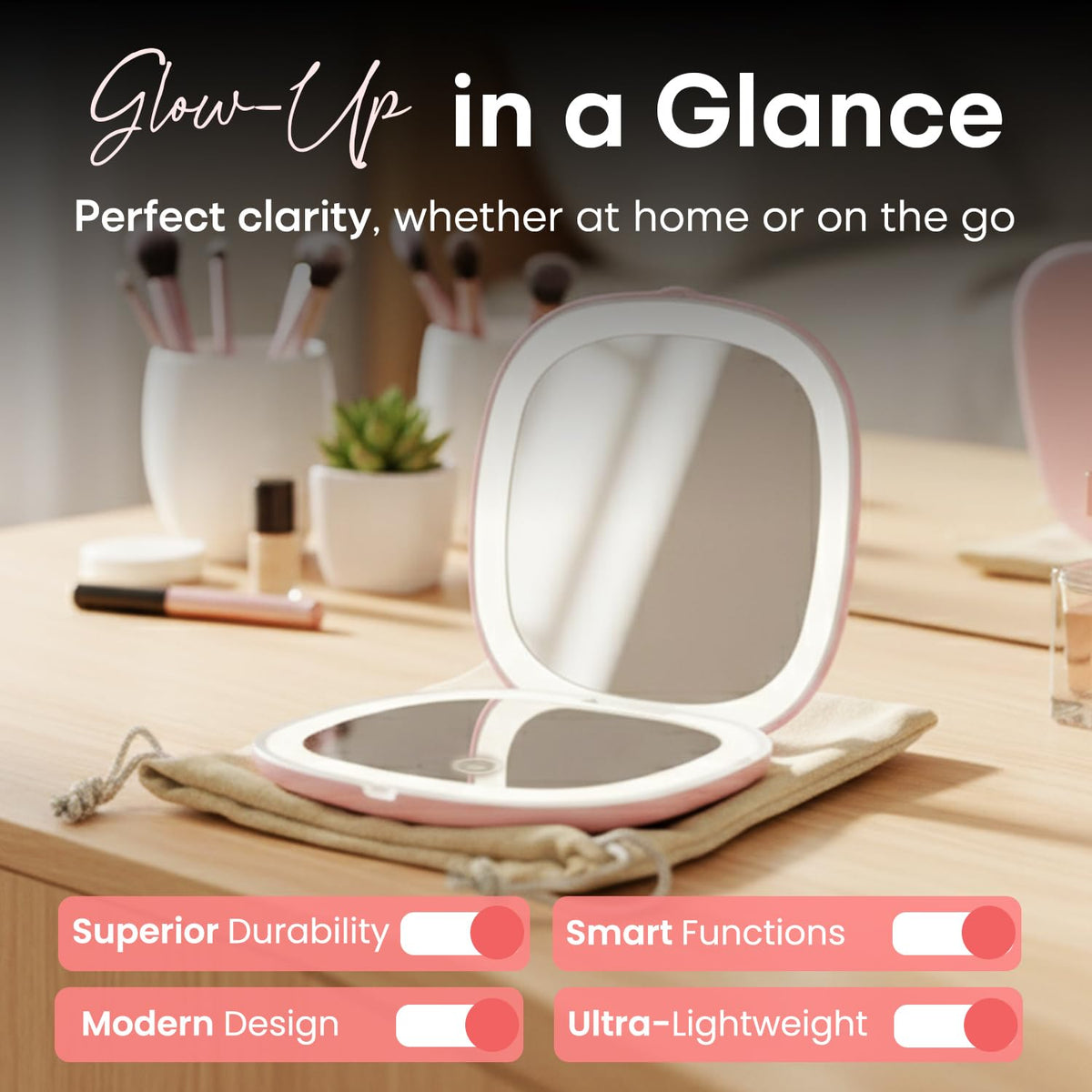 4 LED Compact Mirror 1x 10x Magnification - Cyn Care Official Imagery - 4