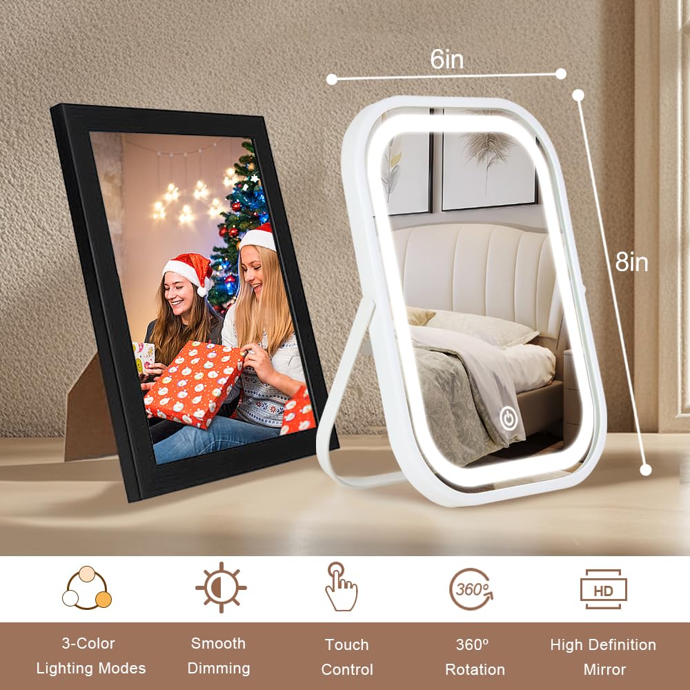 YEKKOPT Travel Makeup Mirror with Lights Portable Small - YEKKOPT Official Imagery - 3