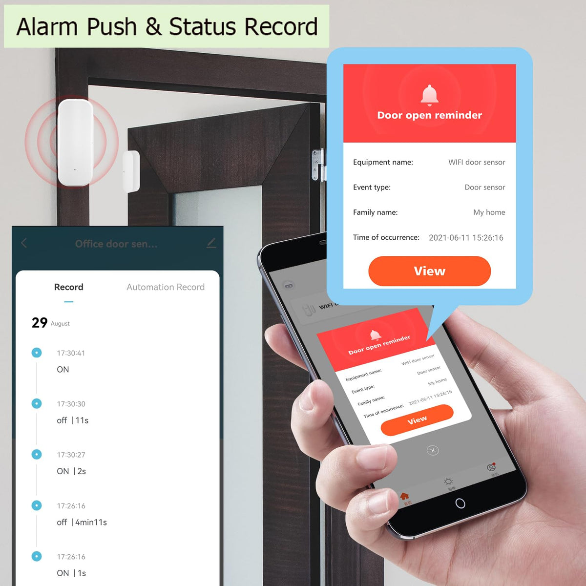 Smart Door Sensor WiFi Door and Window Sensor Wireless - Gaoducash Official Imagery - 6