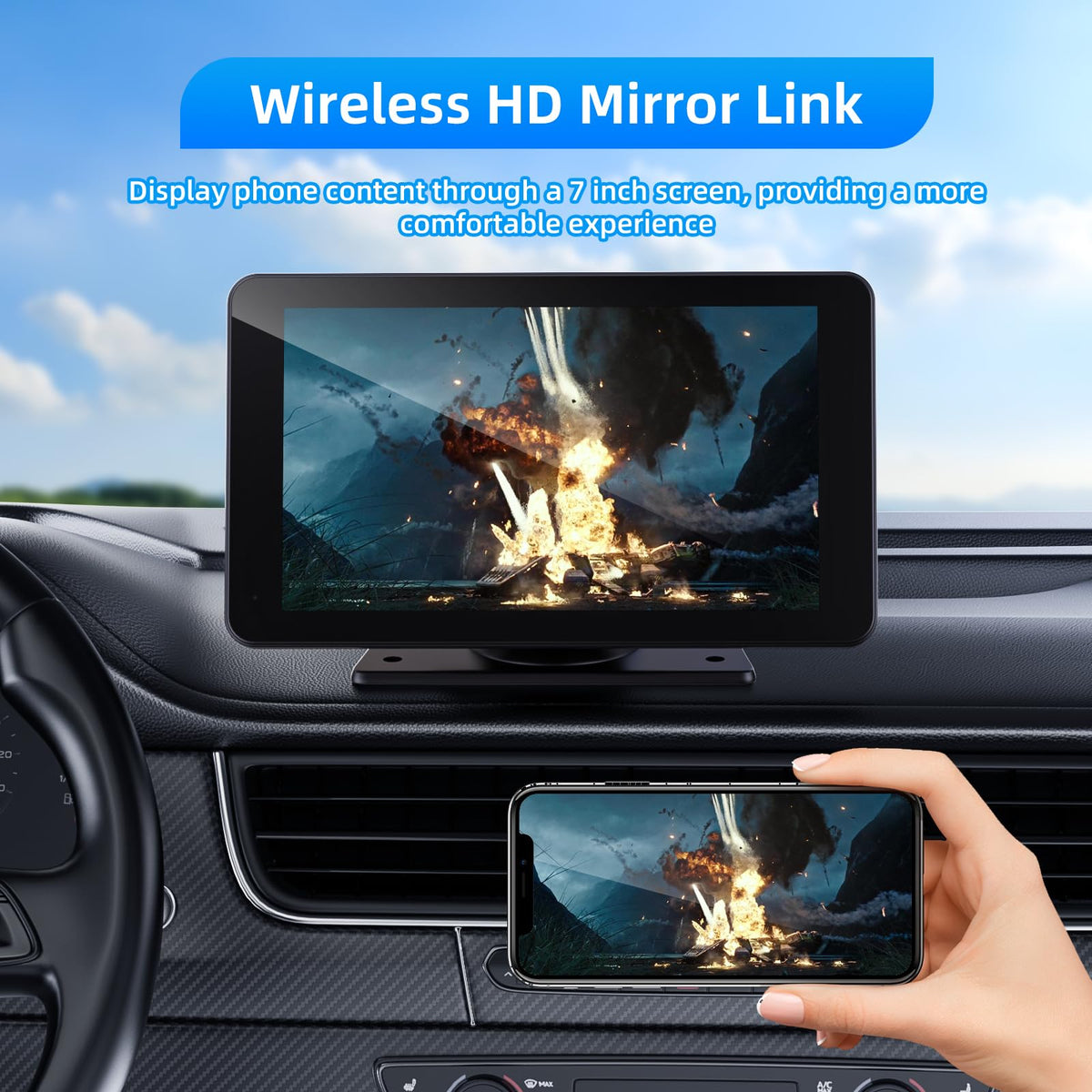 VUKARUAL Wireless Carplay and Android Auto Screen for Car 7 - VUKARUAL Official Imagery - 7