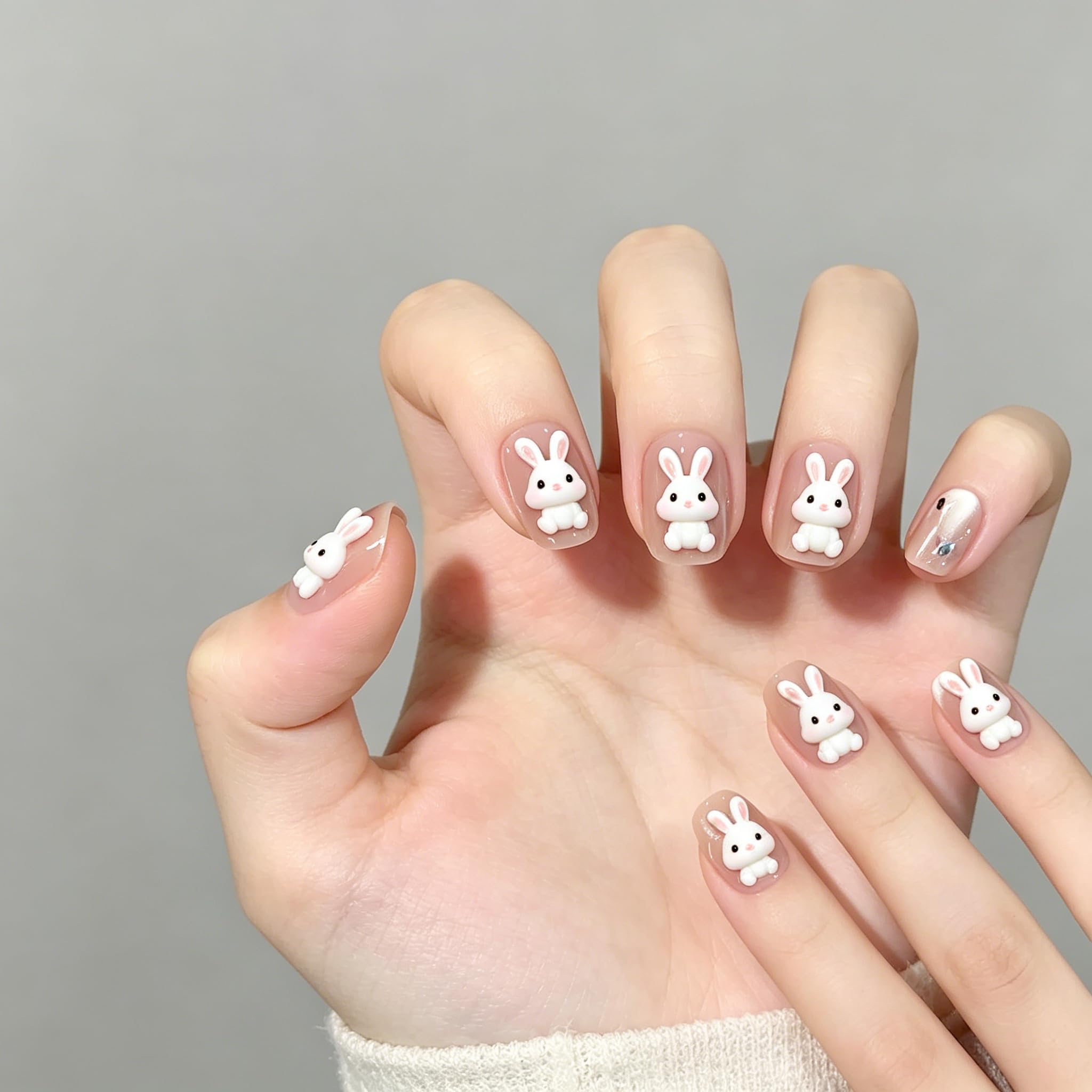 Yyksuip 4-piece cat eye nail magnet kit with dual-ended pen and bunny guides for 3D gel nail art and stunning cat eye effects