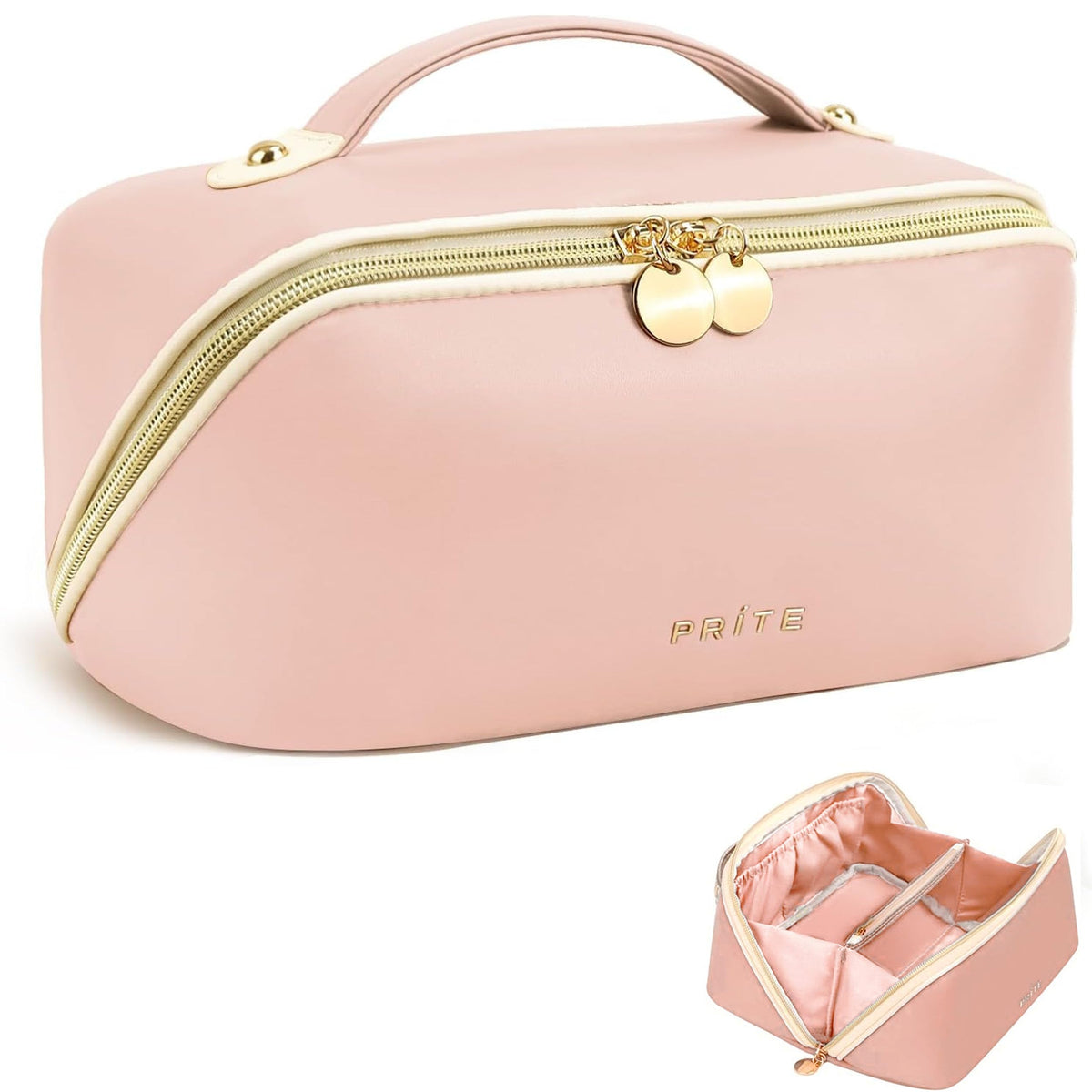 Prite Makeup Bag Travel Toiletry Bag Open Flat Cosmetic - Prite Official Imagery - 1