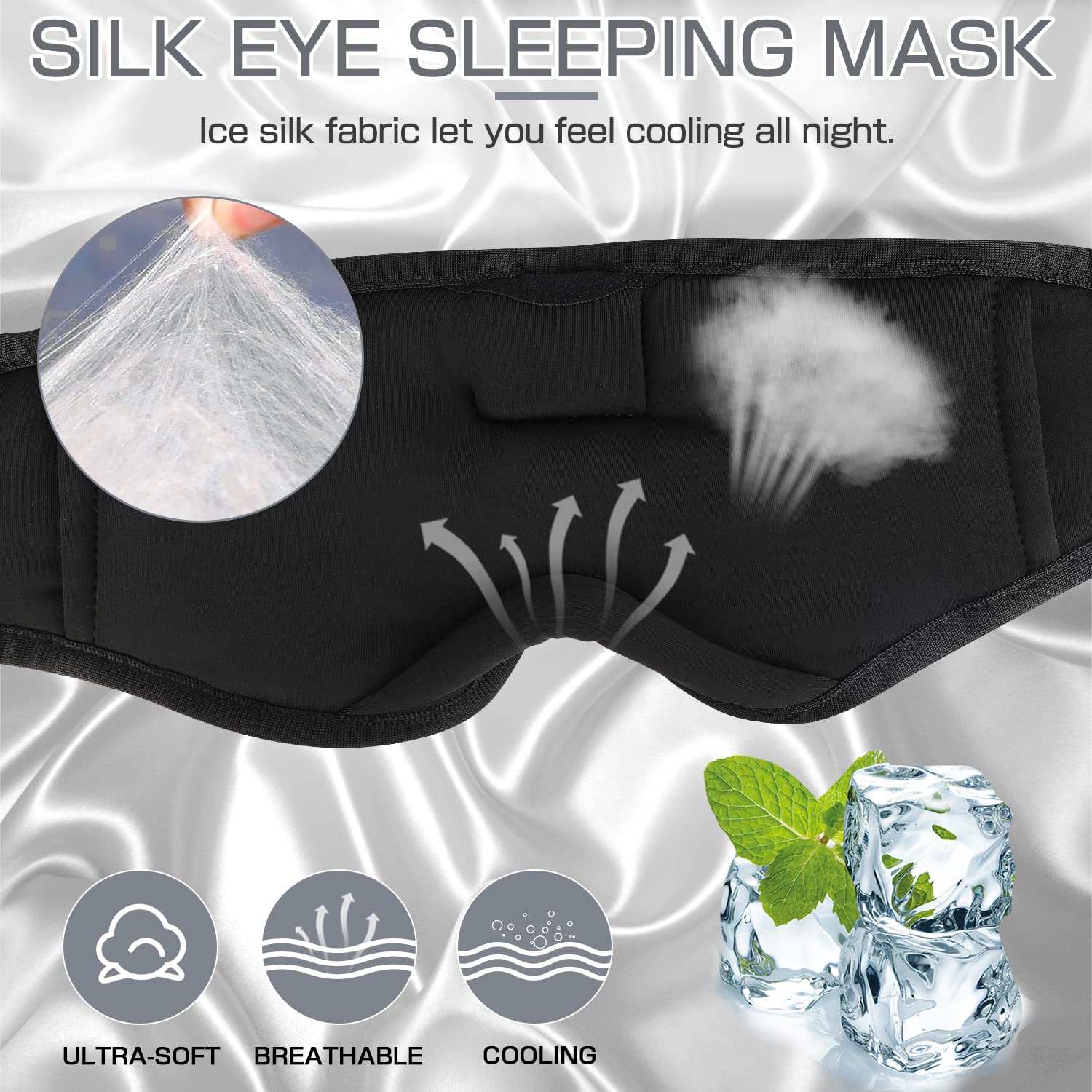 LC-dolida Sleep Headphones, Sleep Mask Bluetooth Wireless Music E by LC-dolida - Angle View 2