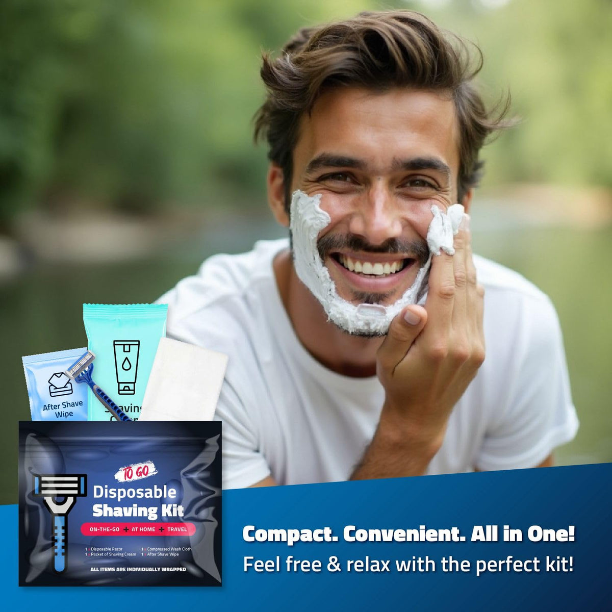 On the Go Shaving Kit Disposable Razor Shaving Cream - pH Advantage Official Imagery - 5