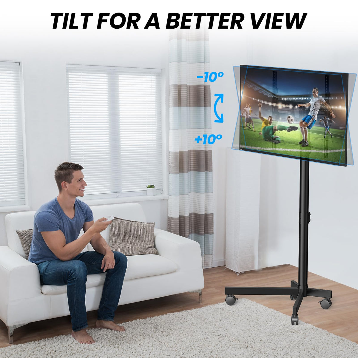 Mobile TV Cart Rolling TV Stand with Locking Wheels for 20 - Xyndyx Official Imagery - 7