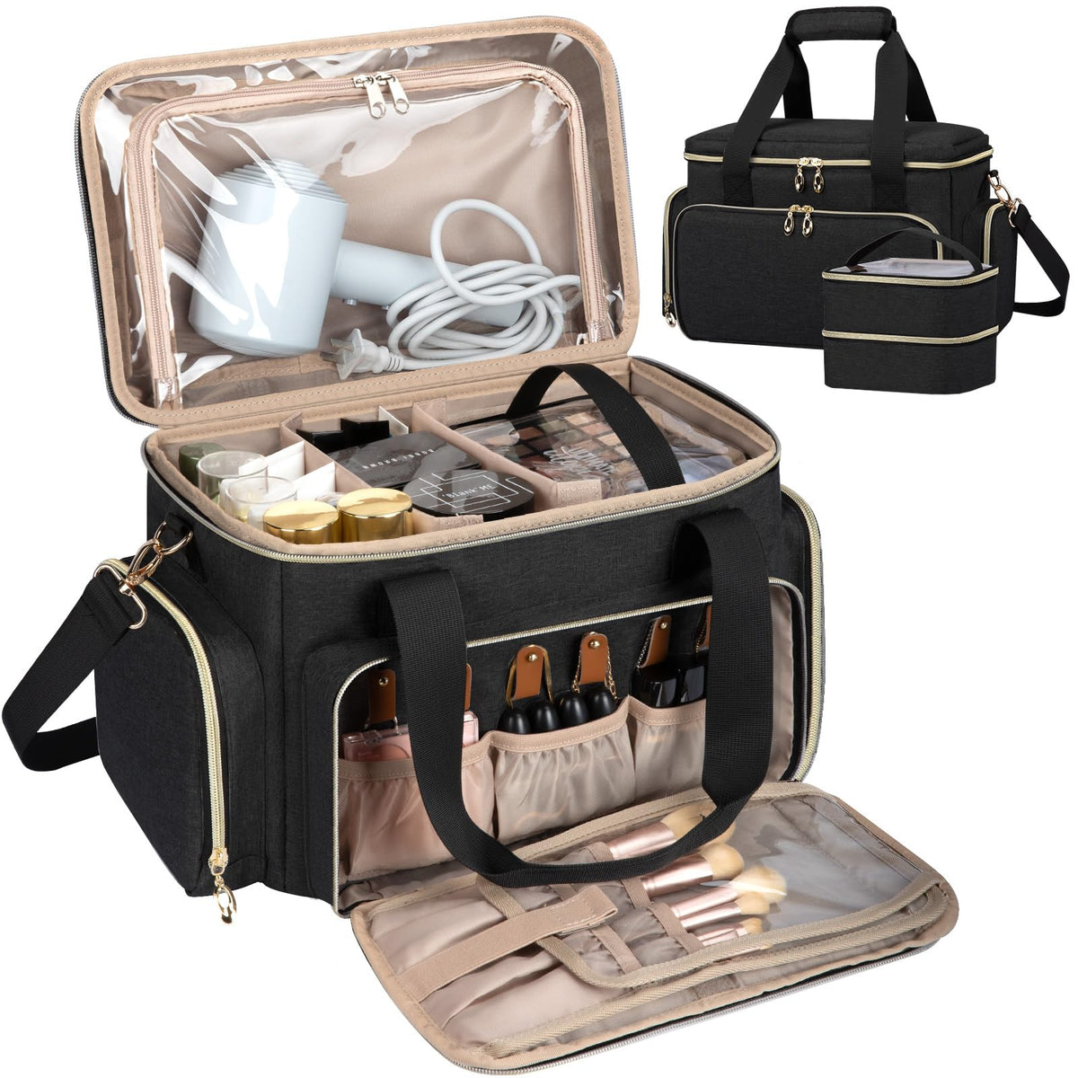 Large Makeup Bag Portable Travel Makeup Bag Organizer - GDNasist Official Imagery - 1