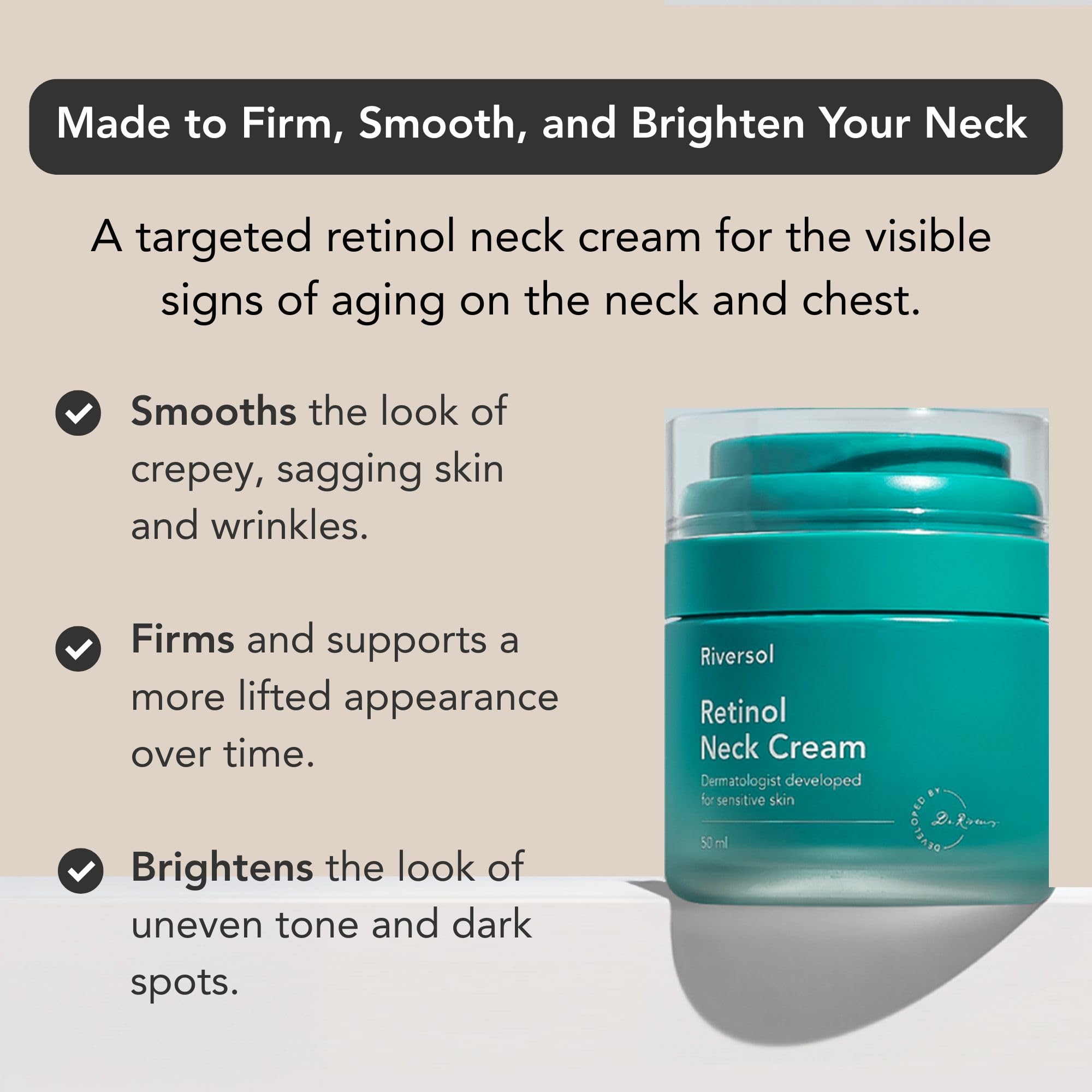 Tightening Neck Cream for Aging Skin Turkey Neck - Riversol Official Imagery - 3