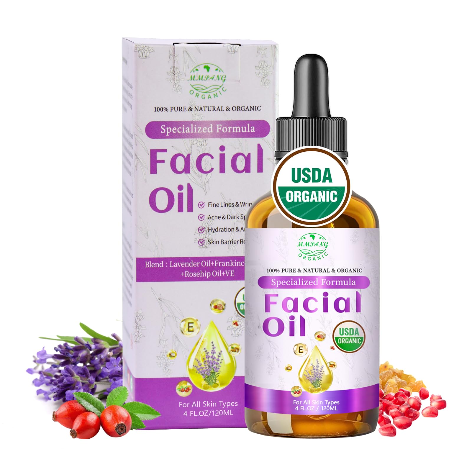 MMPANG Facial Oil, Organic Rosehip & Vitamin E Face Oil & Massage - MMPANG Official Product View 2