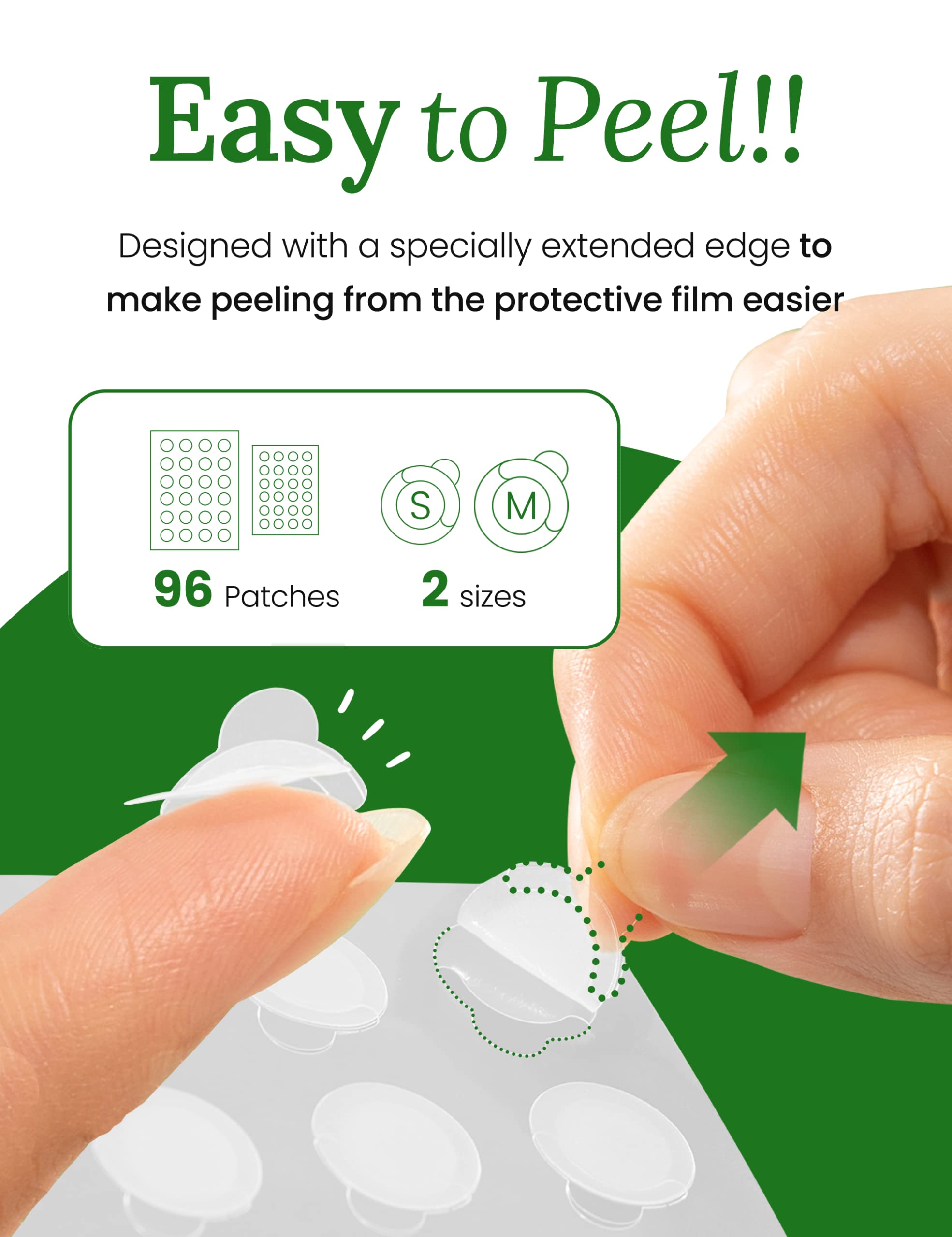 Invisible Pimple Spot Patch - Classic, Hydrocolloid Acne Patches for Face | Ultra Thin Acne Patches with Easy Peel Handle | Overnight Pimple Patches | 2 Sizes, 96 Count (Pack of 1) - Troubless Official Product View 5