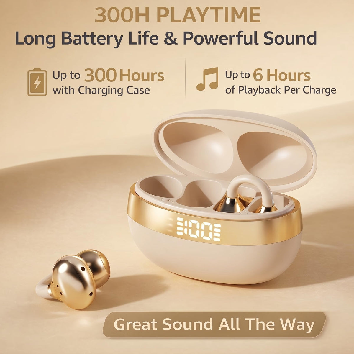 Wireless Bluetooth Earbuds Earrings with LED Digital Display - xzqioue Official Imagery - 7