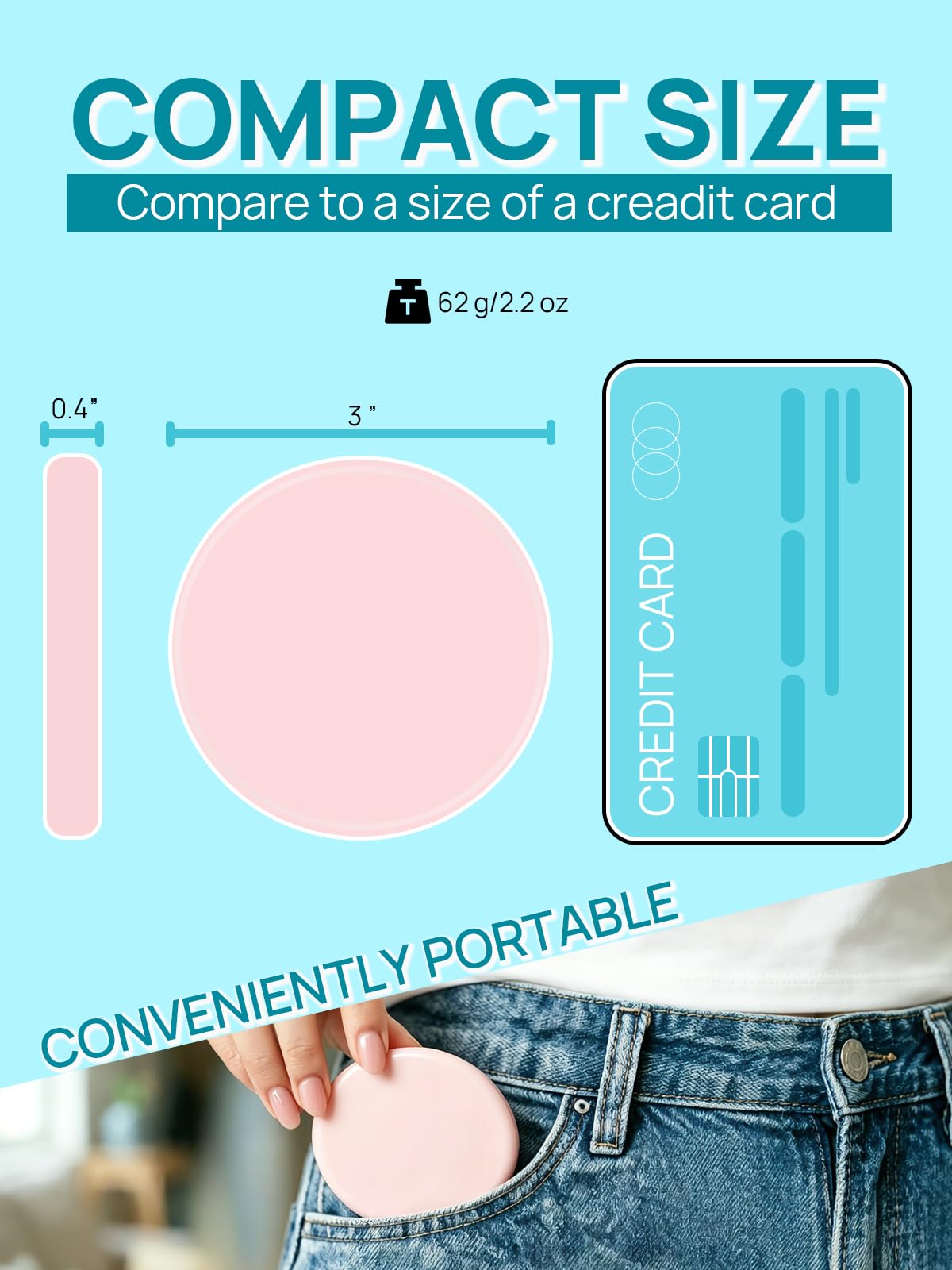 1x 30x Compact Magnifying Mirror for Travel and Makeup 3 in - Macaki Official Product Imagery - 4