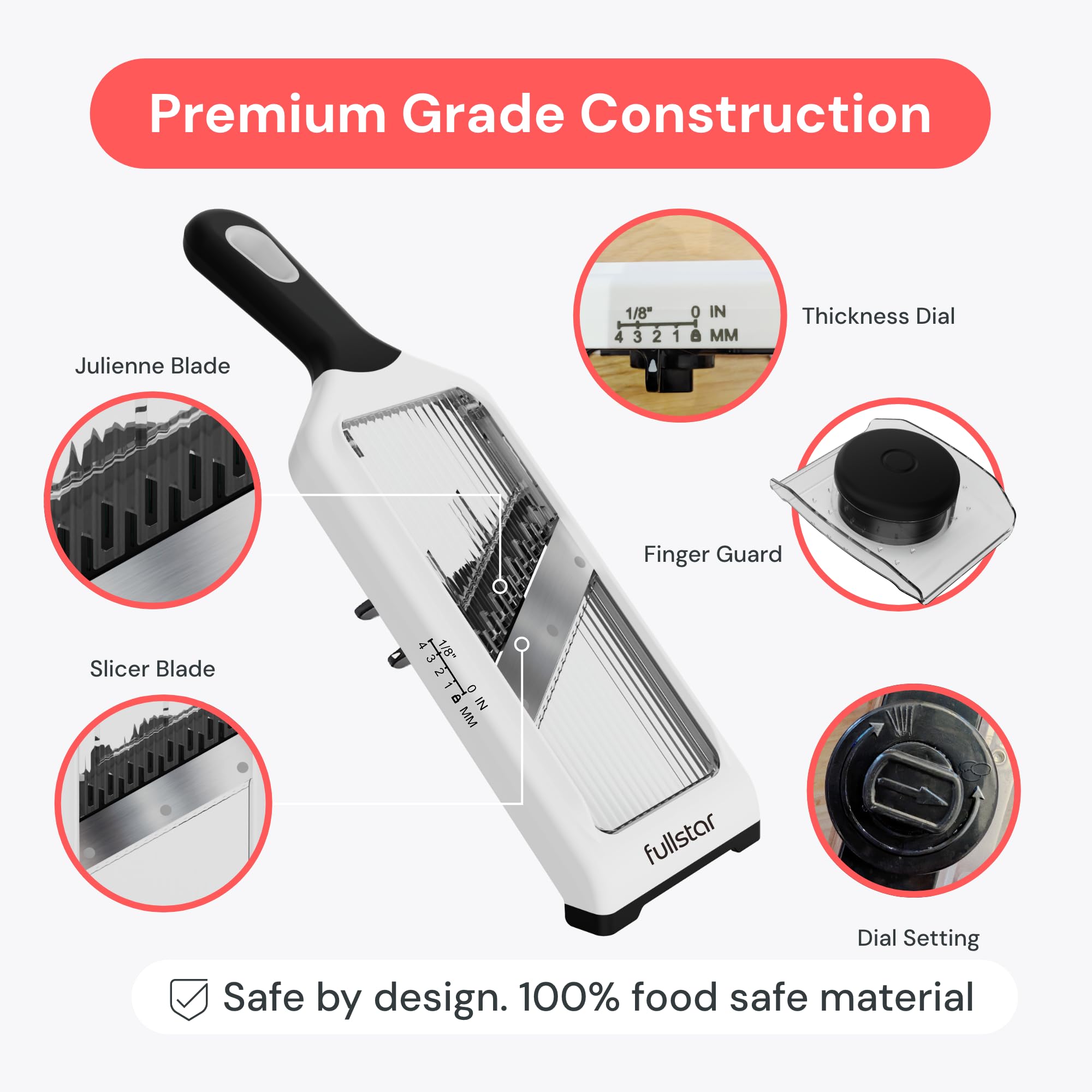 Fullstar - Handheld Mandoline Vegetable Slicer & Julienne Cutter by fullstar - Angle View 7