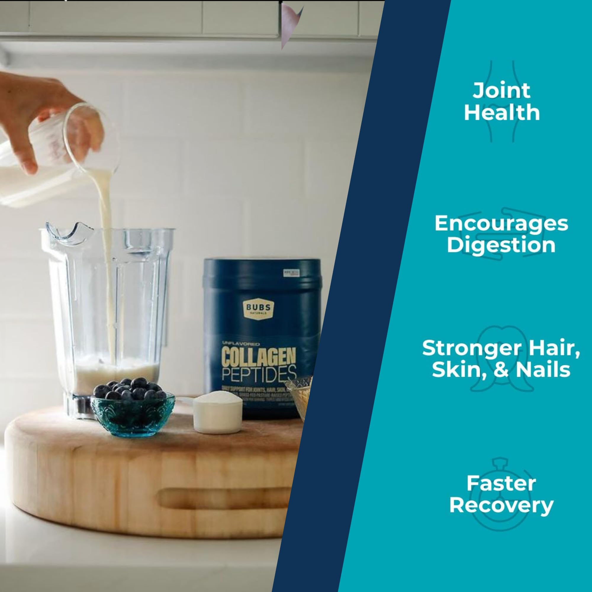 BUBS Naturals Collagen Peptides Powder Collagen for Women - BUBS Naturals Official Imagery - 3