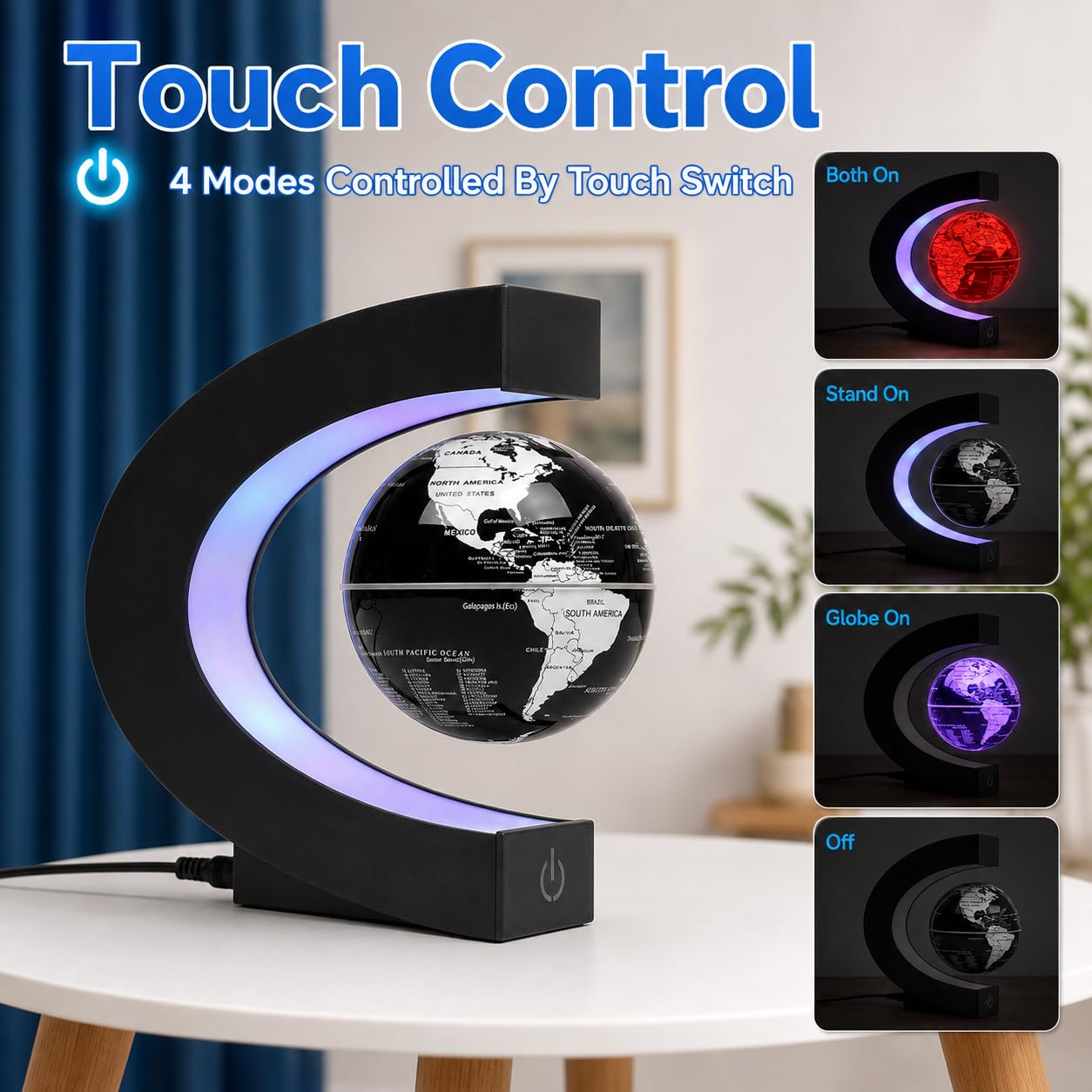 KAIMC Magnetic Levitation Floating Rotating World globe for child by KAIMC - Angle View 6