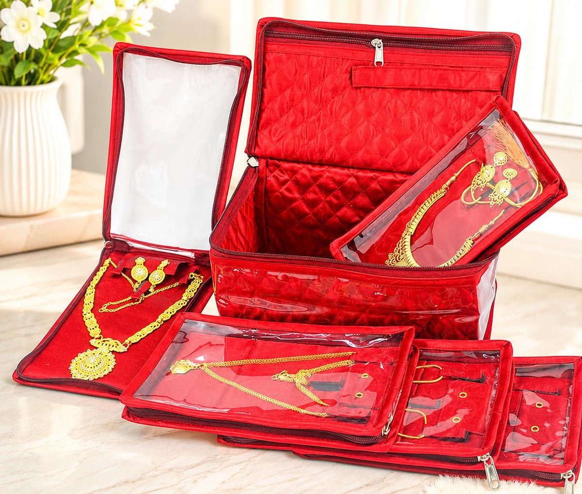atorakushon Satin Makeup Pouches Cosmetic Necklace Earrings - atorakushon Official Imagery - 3
