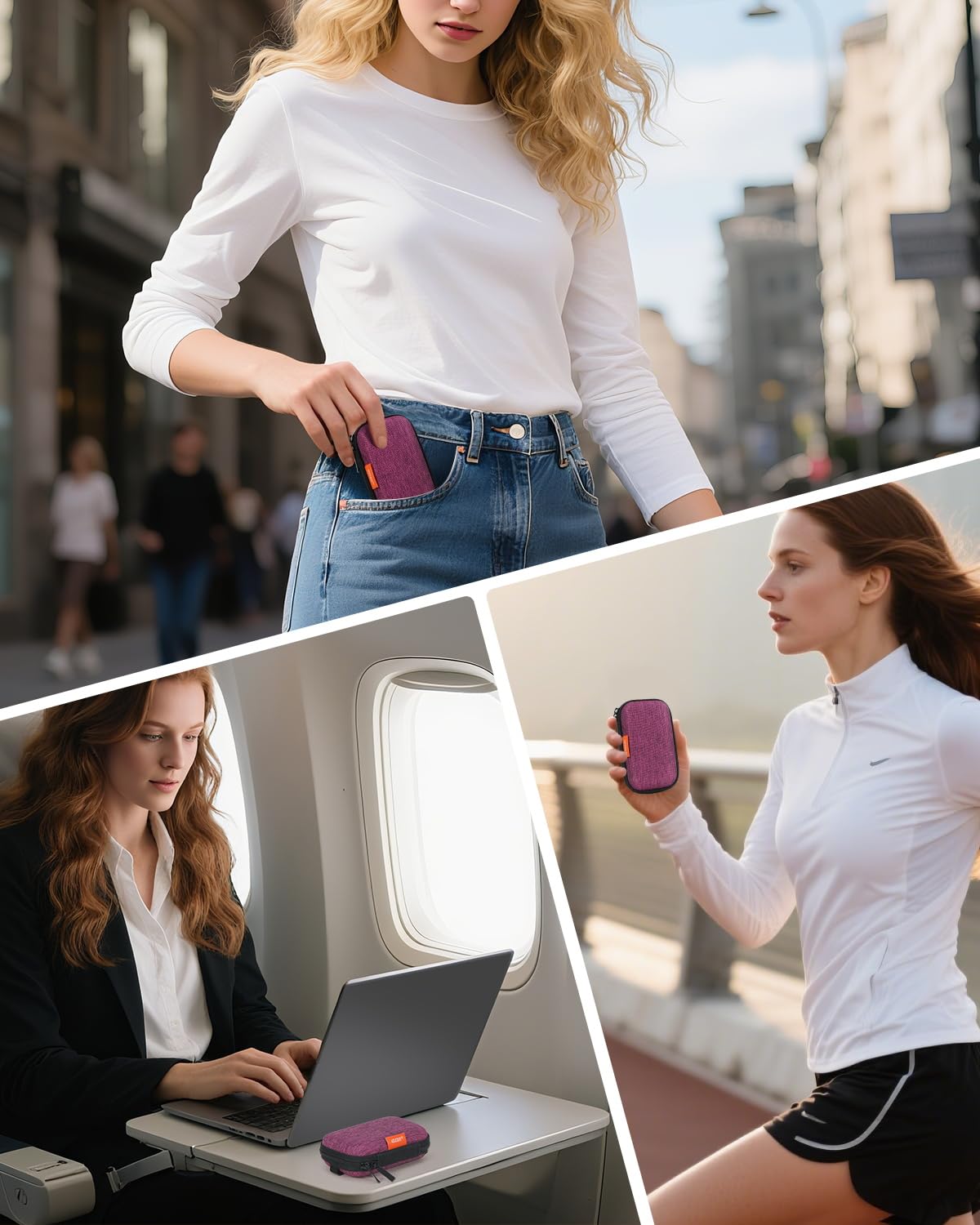 GLCON Mini Hard Earbud Case, Grape-Purple Cute Pouch for Samsung JBL Sony - GLCON Official Product View 5