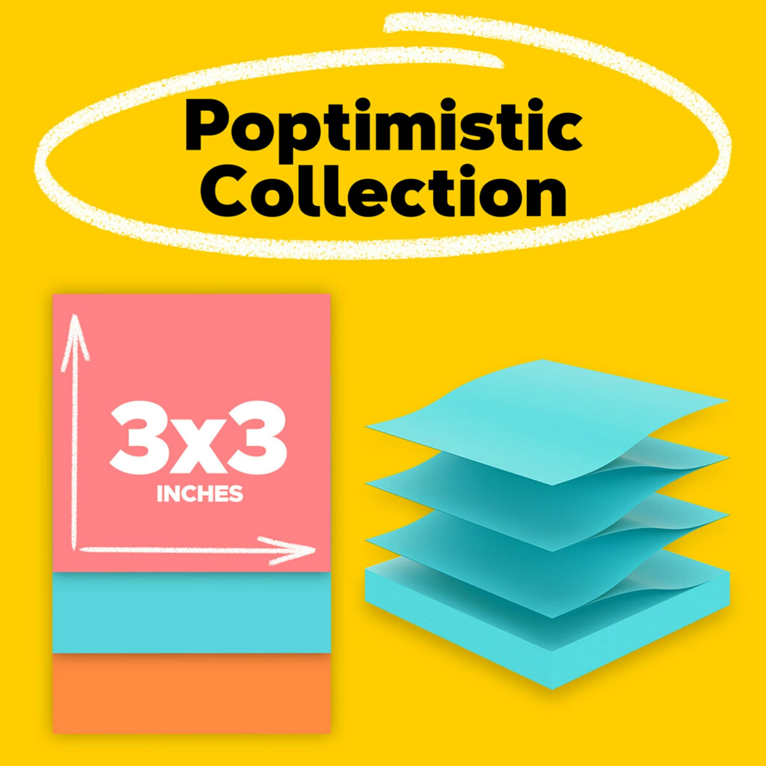 Post-it Pop-up Notes 3x3 Poptimistic 18 Pads 1800 Sheets